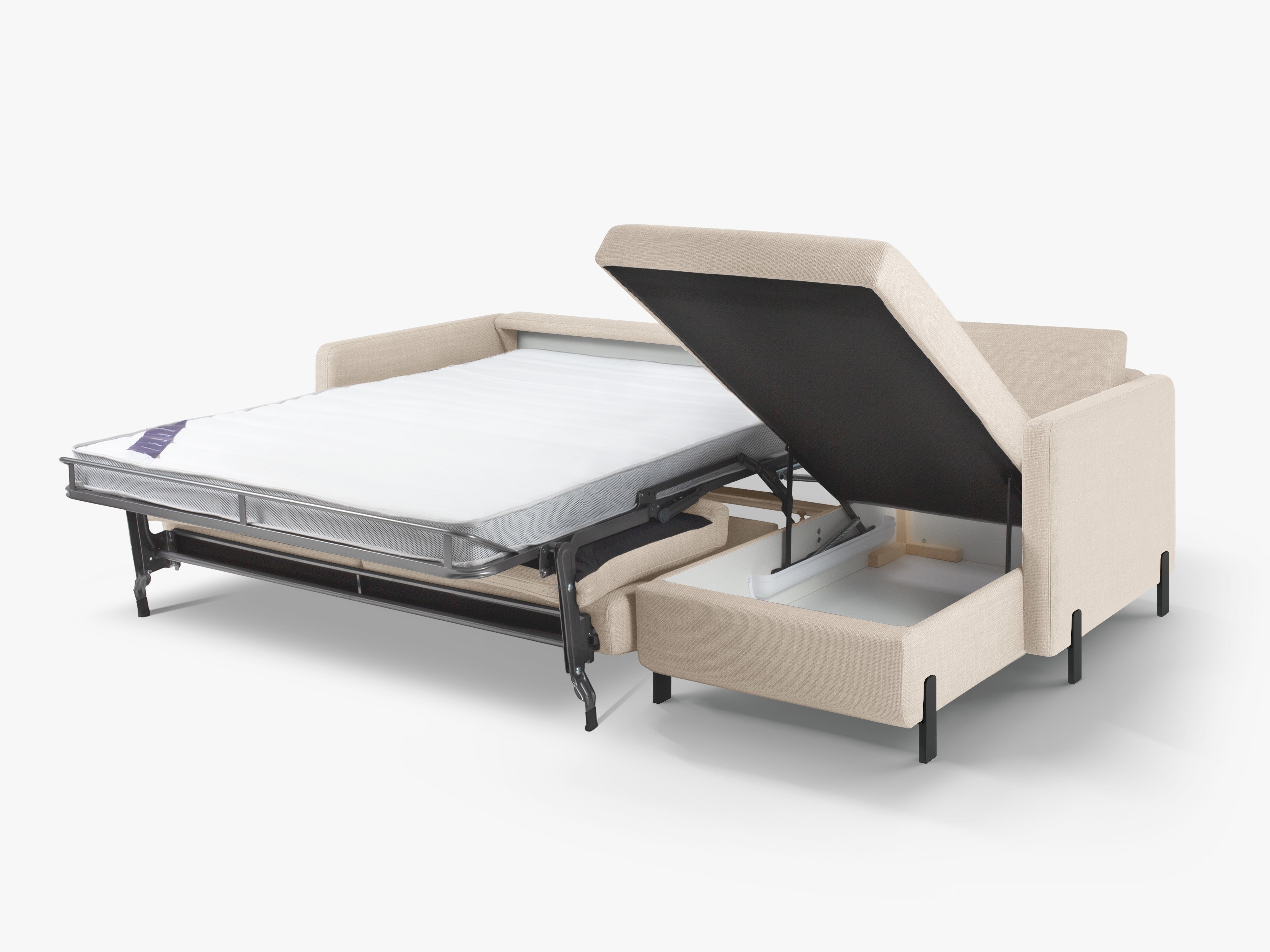 Rechte Ecke -Sofa mit Bettfunktion und Box, "Gloria", 5 Sitze, Beige, 280x170x80
In Europa gemacht
