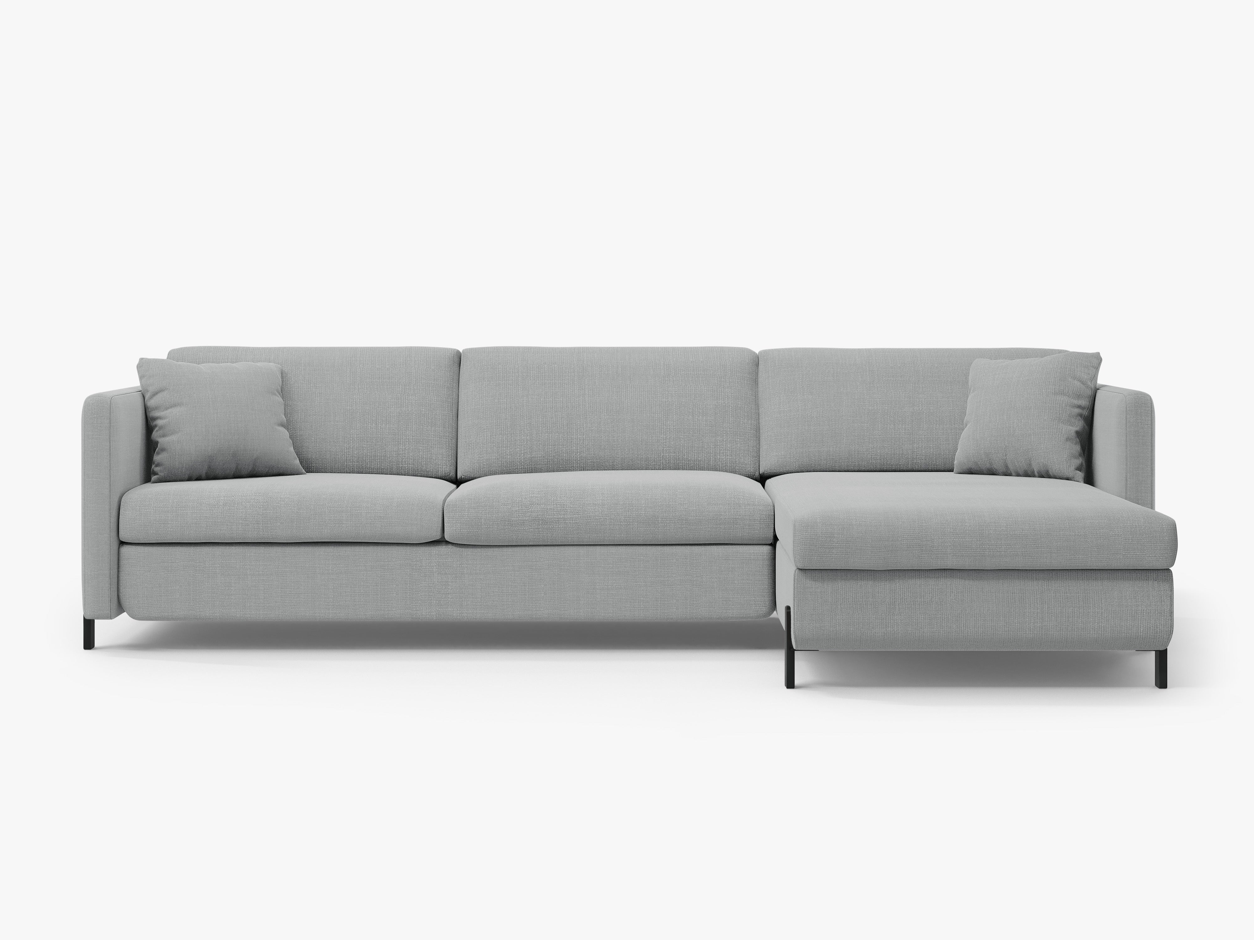 Right Corner Sofa with Bed Function and Box, "Gloria", 5 Seats, Light Gray, 280x170x80
Made in Europe