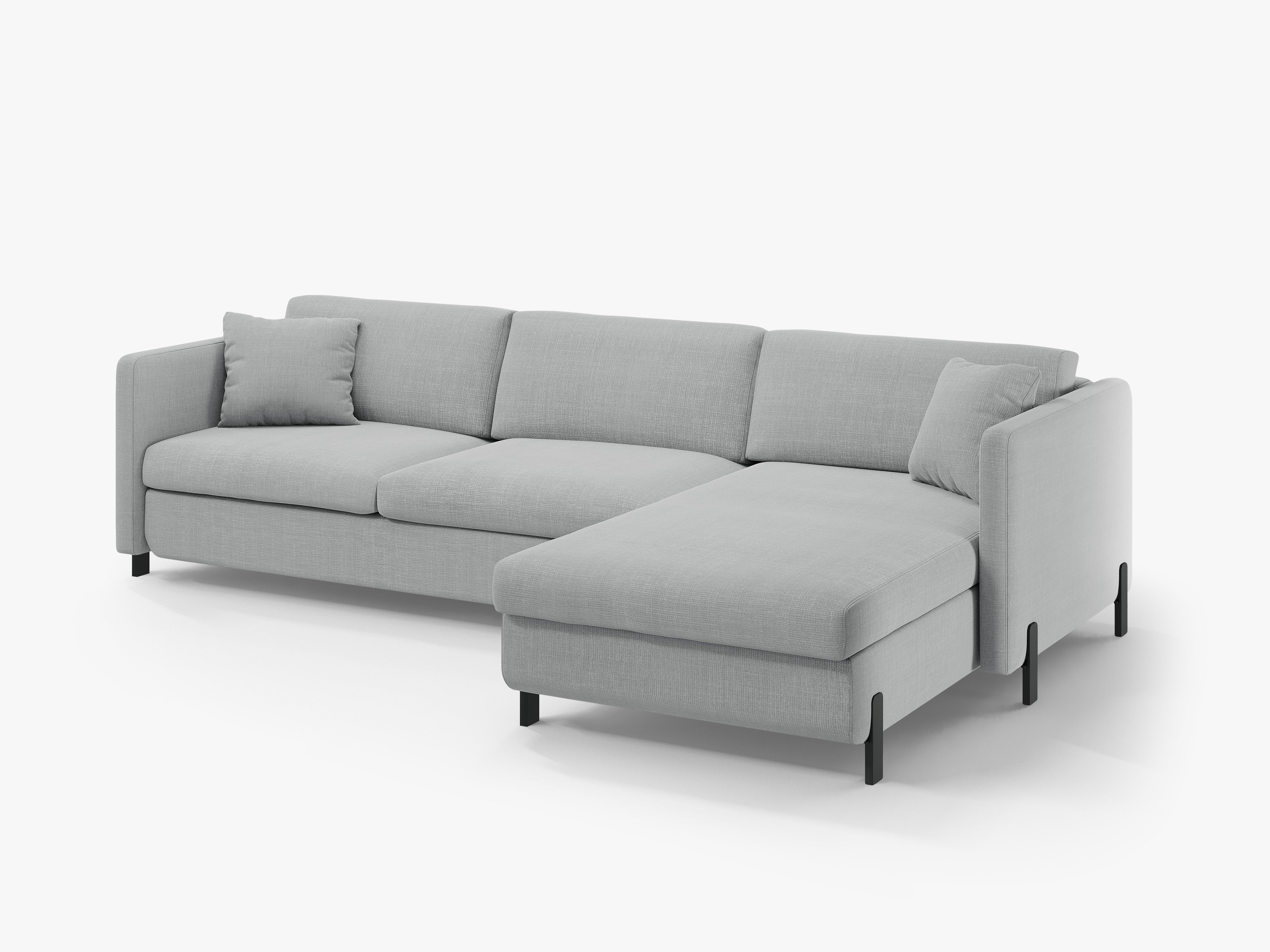 Right Corner Sofa with Bed Function and Box, "Gloria", 5 Seats, Light Gray, 280x170x80
Made in Europe