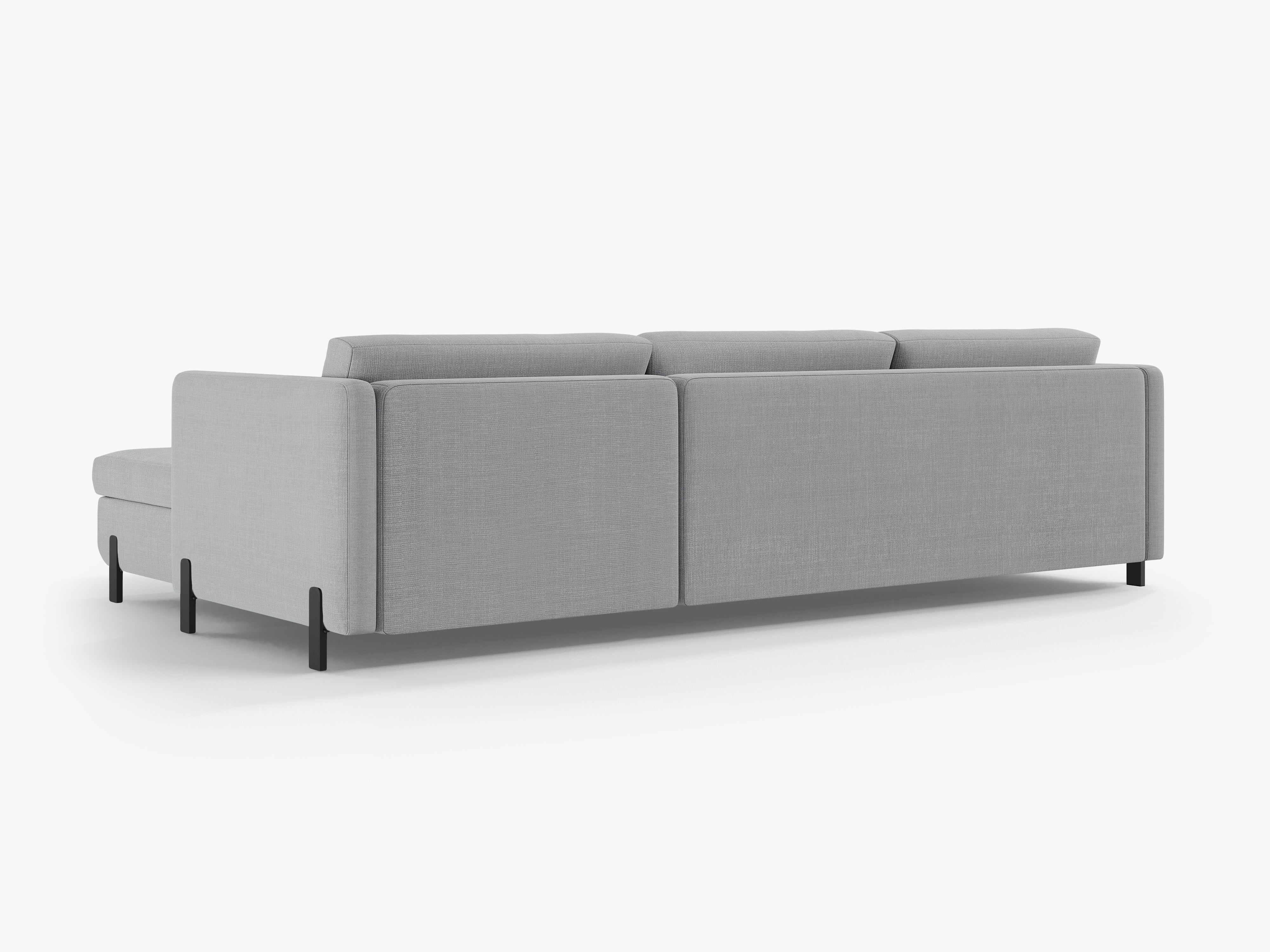 Right Corner Sofa with Bed Function and Box, "Gloria", 5 Seats, Light Gray, 280x170x80
Made in Europe