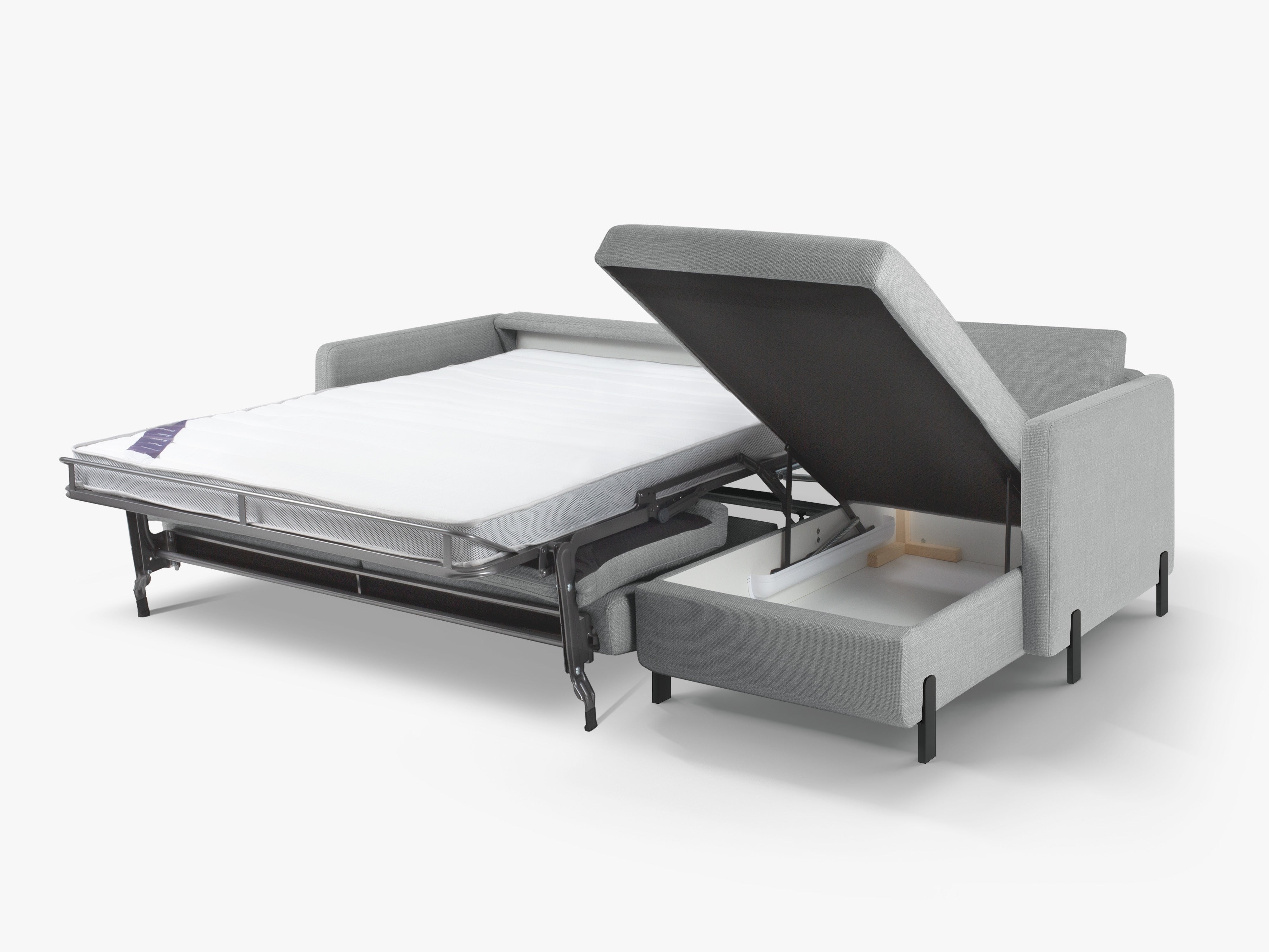 Right Corner Sofa with Bed Function and Box, "Gloria", 5 Seats, Light Gray, 280x170x80
Made in Europe
