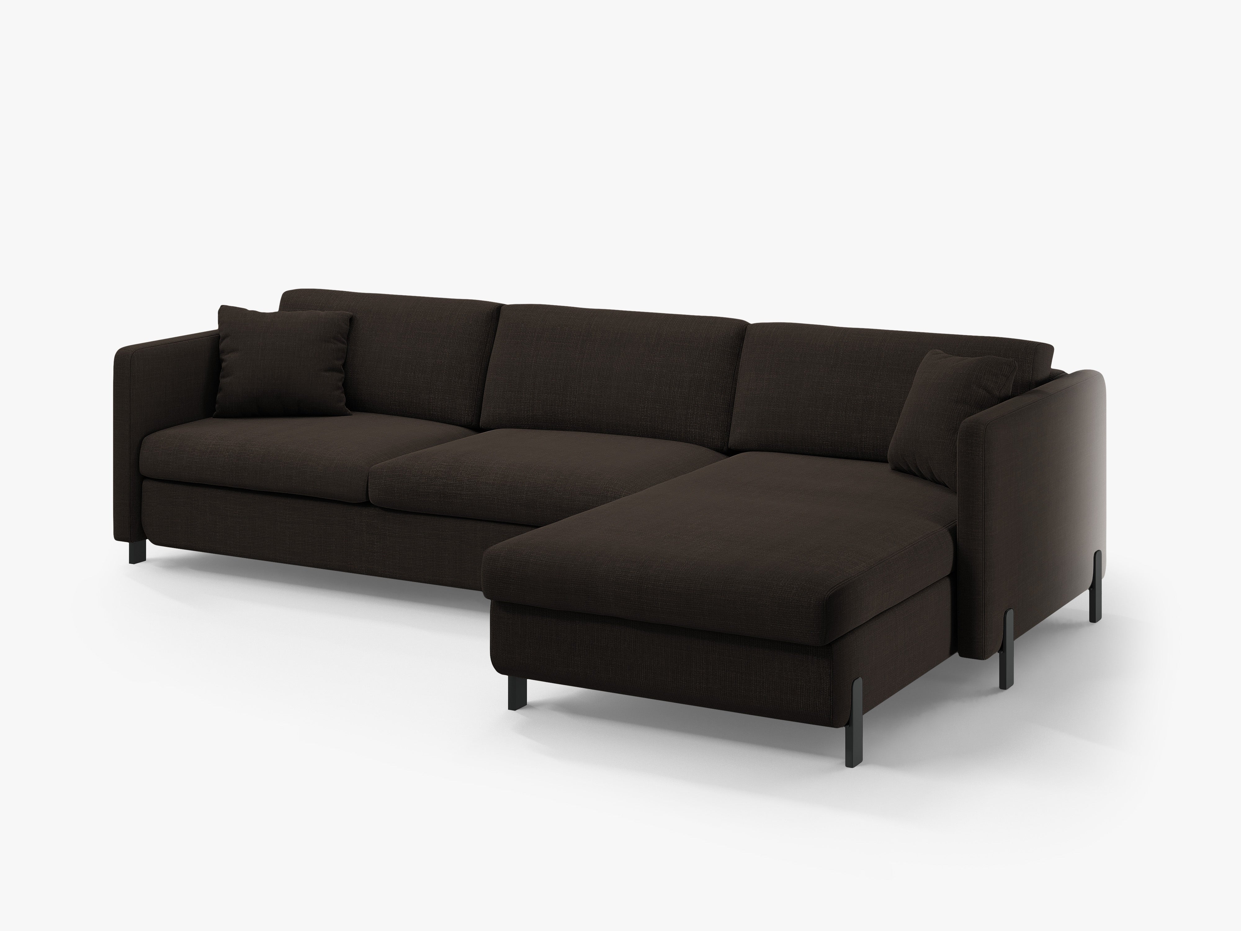Rechte Ecke -Sofa mit Bettfunktion und Schachtel, "Gloria", 5 Sitze, Dunkelgrau, 280x170x80
In Europa gemacht