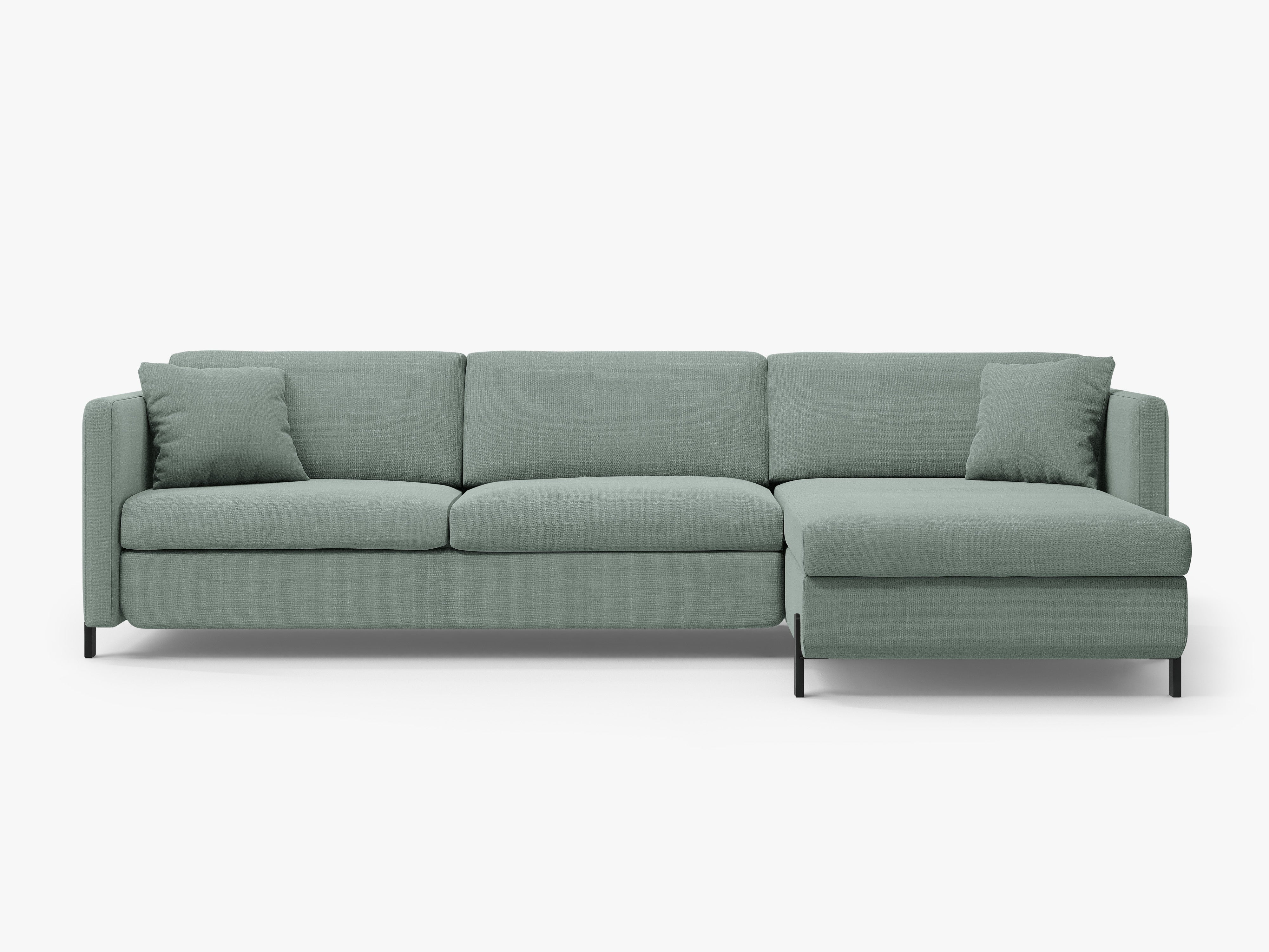 Rechte Ecke -Sofa mit Bettfunktion und Box, "Gloria", 5 Sitze, Minze, 280x170x80
In Europa gemacht