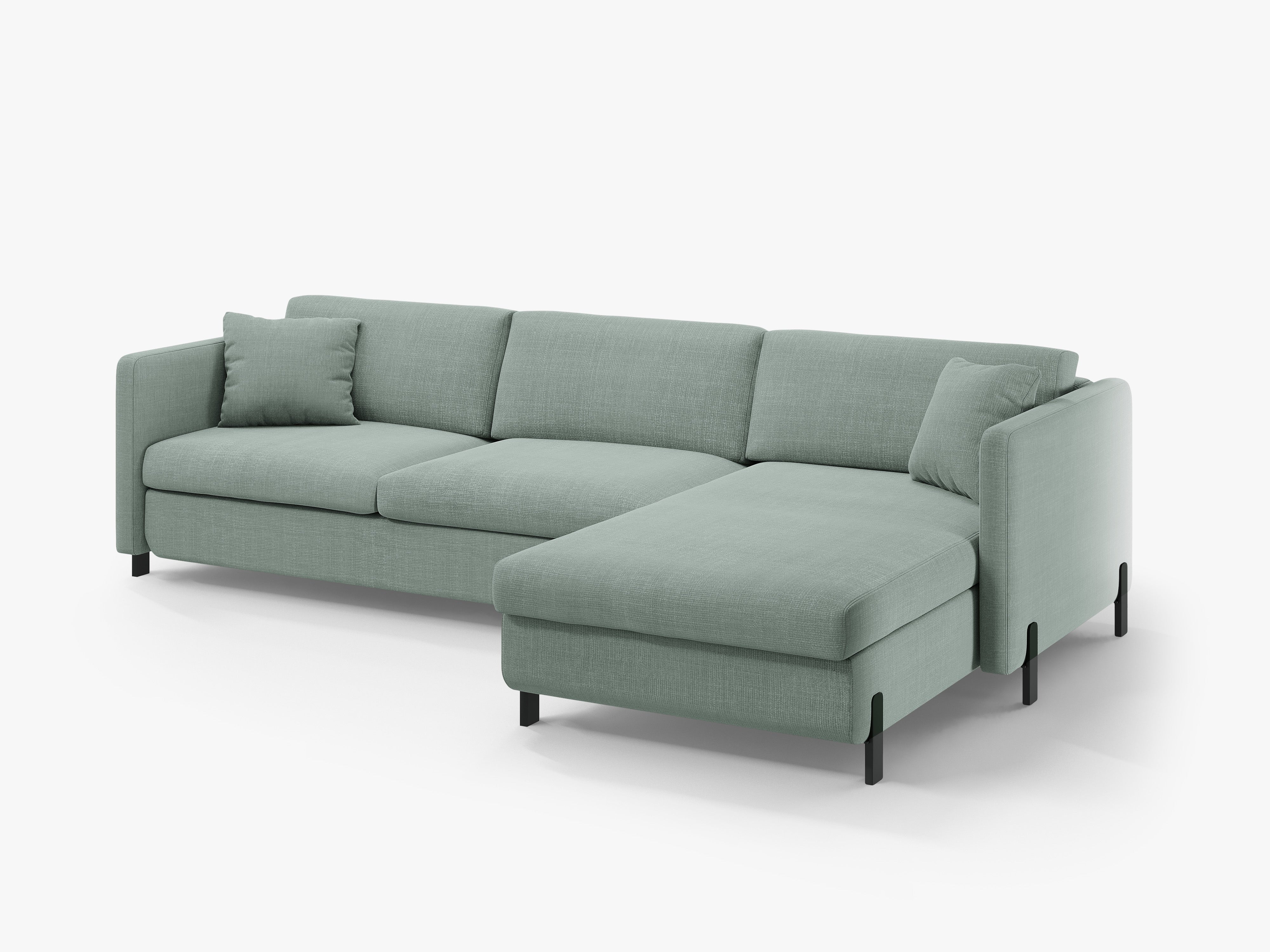 Rechte Ecke -Sofa mit Bettfunktion und Box, "Gloria", 5 Sitze, Minze, 280x170x80
In Europa gemacht