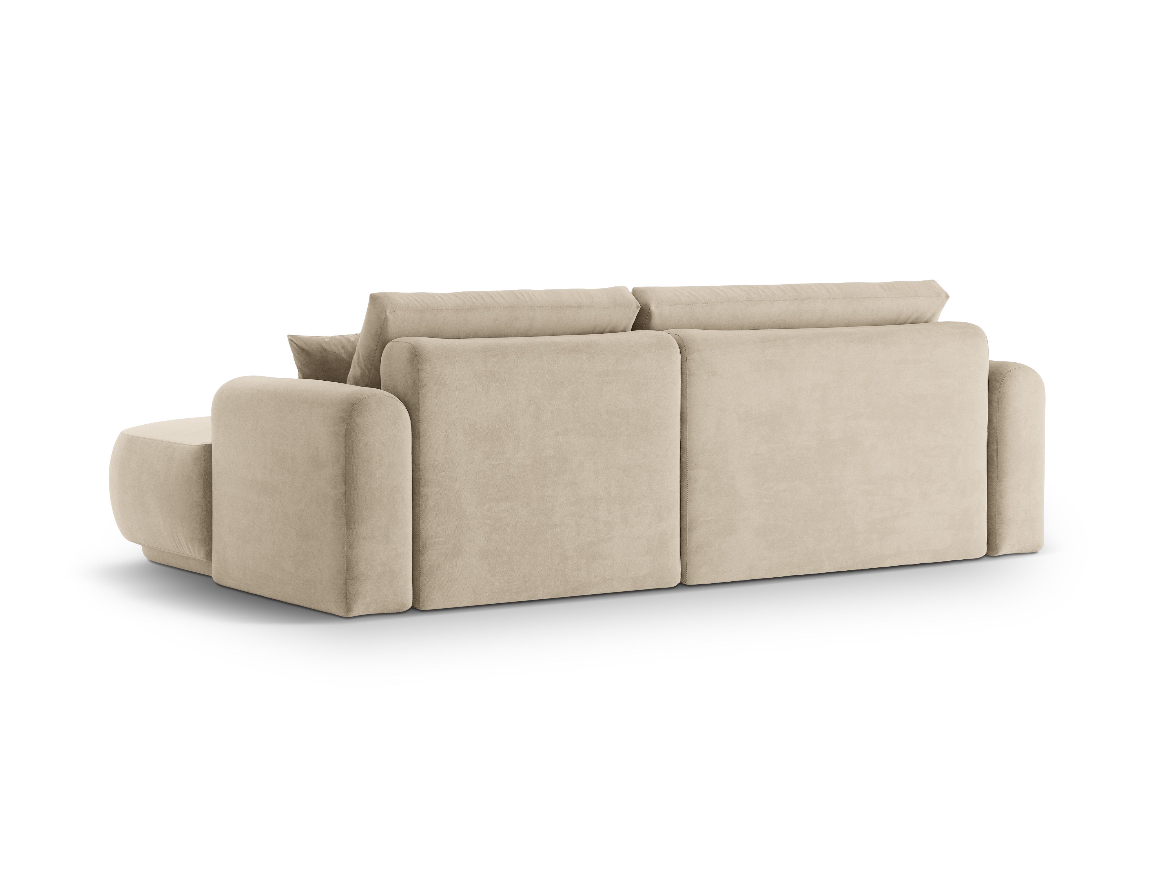 RECHTEN -SANDEL VELVET -Ecke mit Schlaffunktion Ella Light Beige