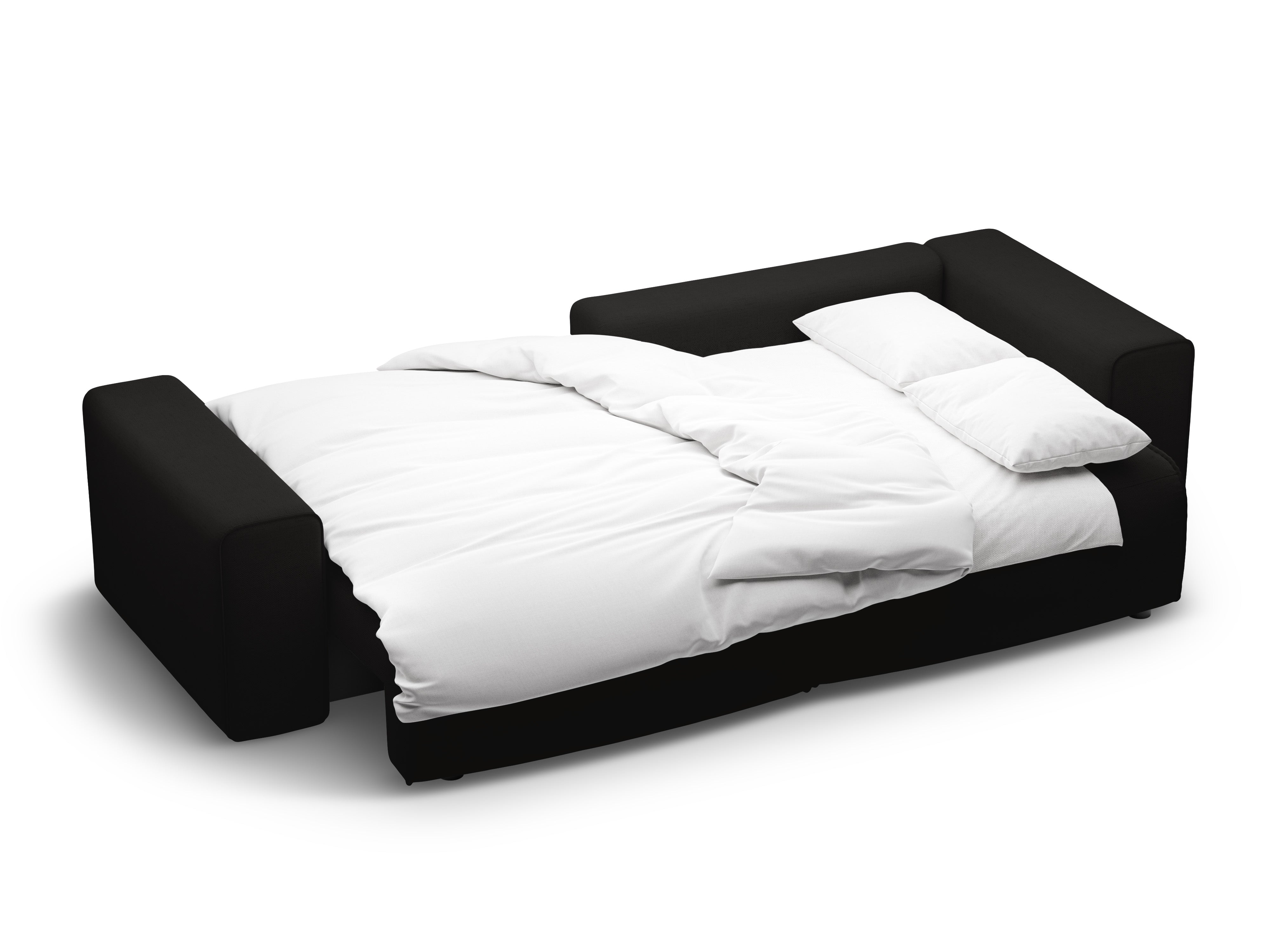 Right-facing 3-seater sofa bed VICTOR black chenille