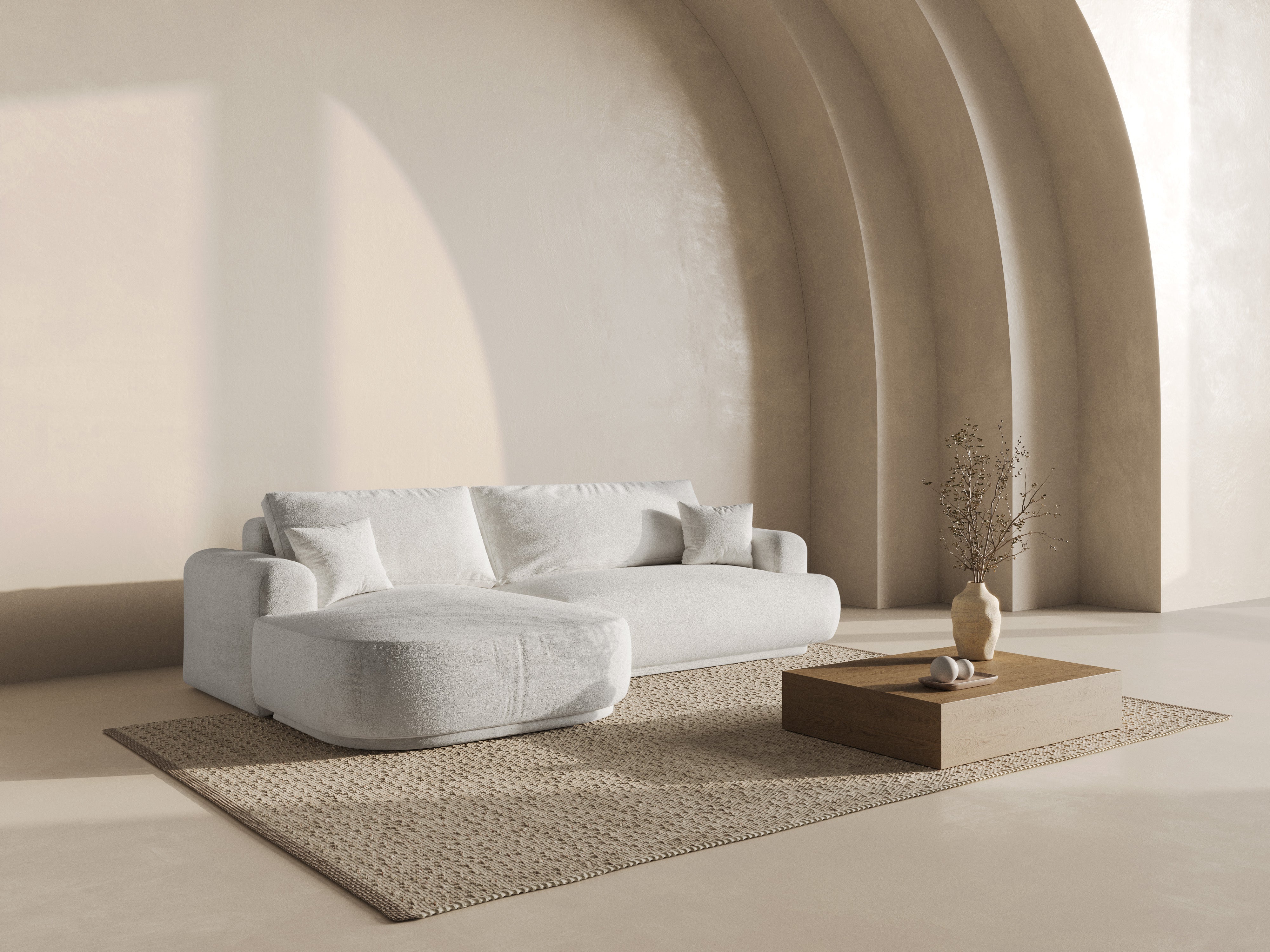 Linke Ecke mit Ella Light -Beze Boucle -Schlaffunktion