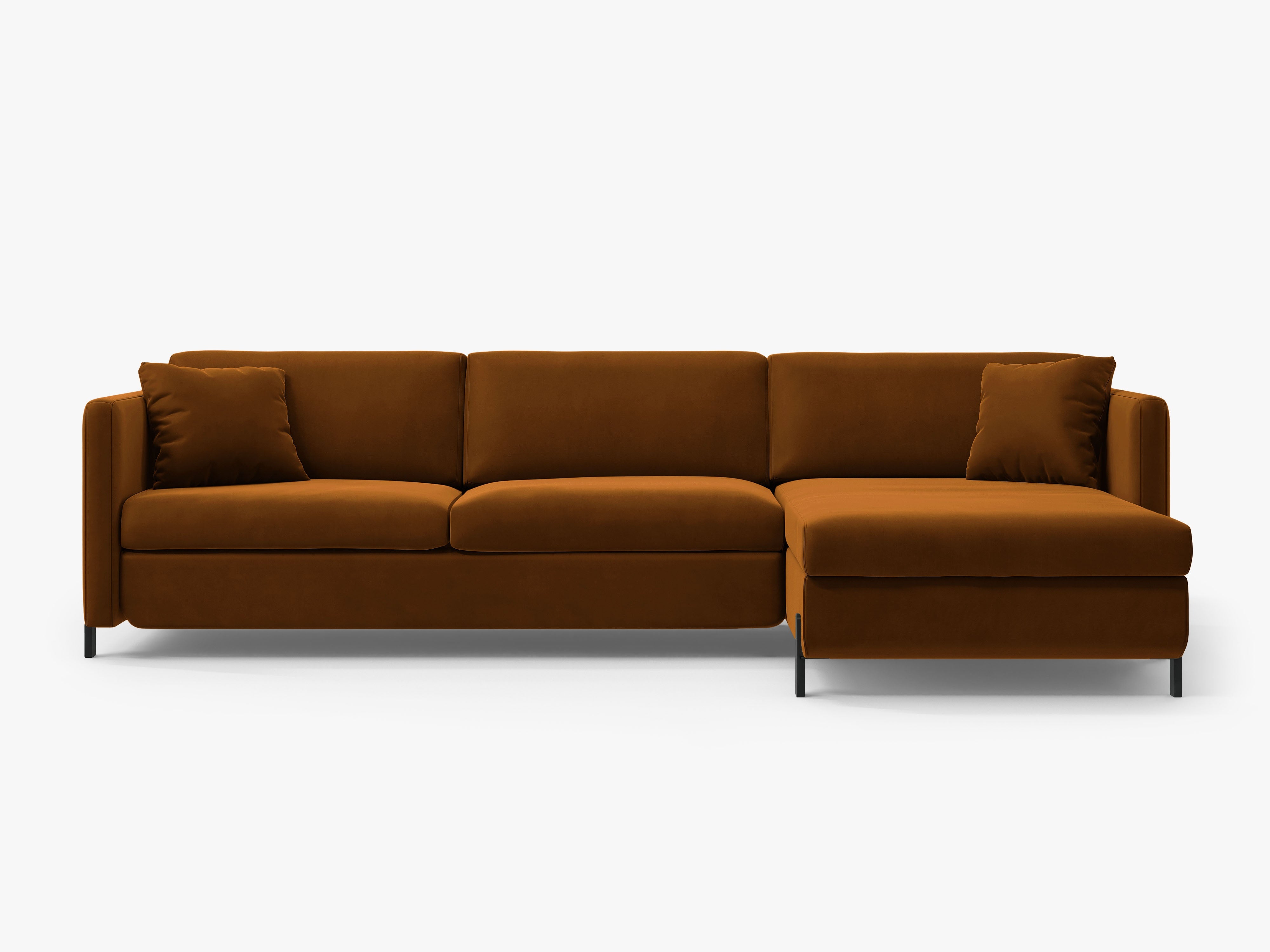 Samtrechter Ecksofa mit Bettfunktion, "Gloria", 5 Sitze, braun, 280x170x80
In Europa gemacht