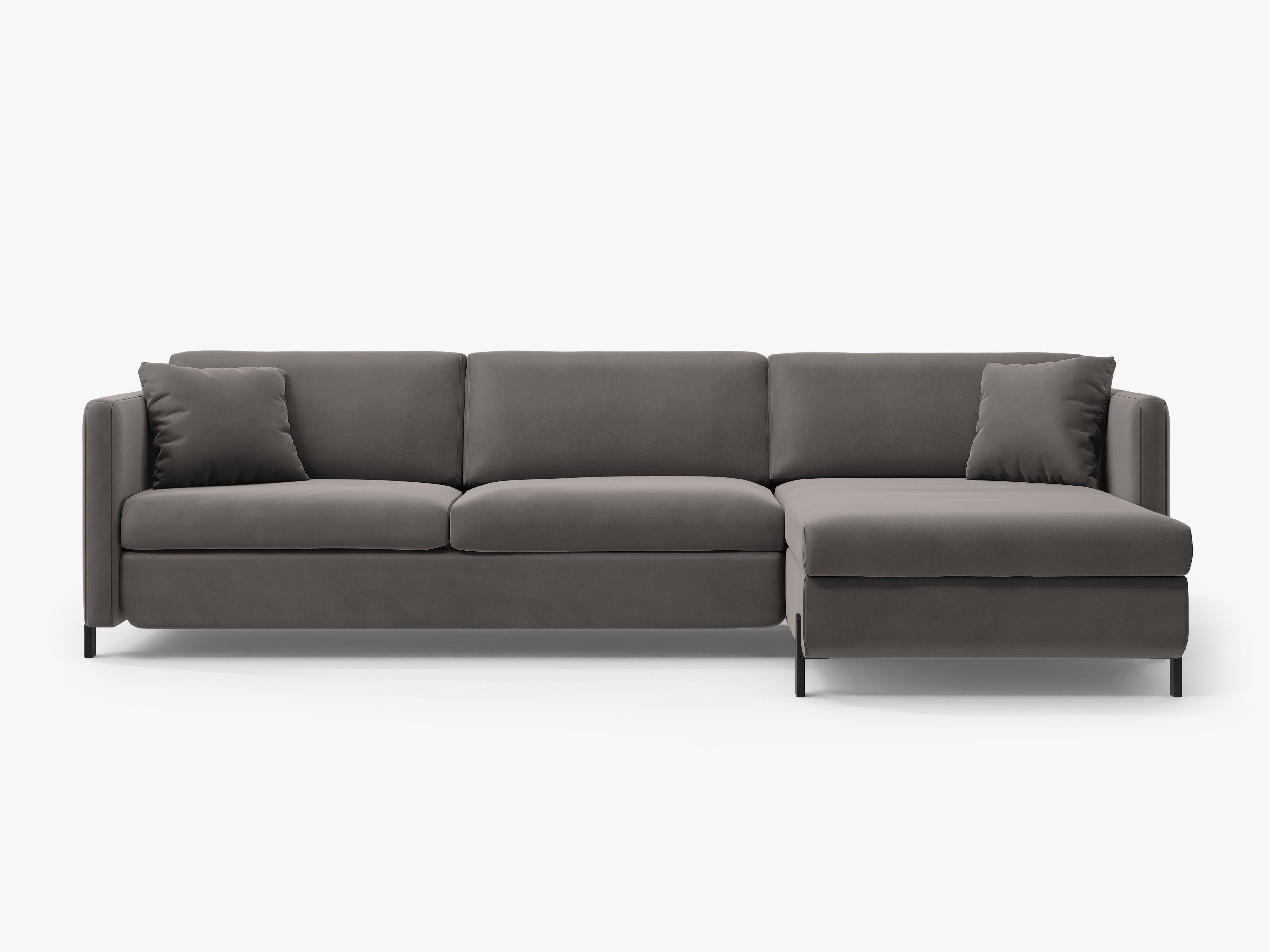 Samtrechter Ecksofa mit Bettfunktion, "Gloria", 5 Sitze, Grau, 280x170x80
In Europa gemacht