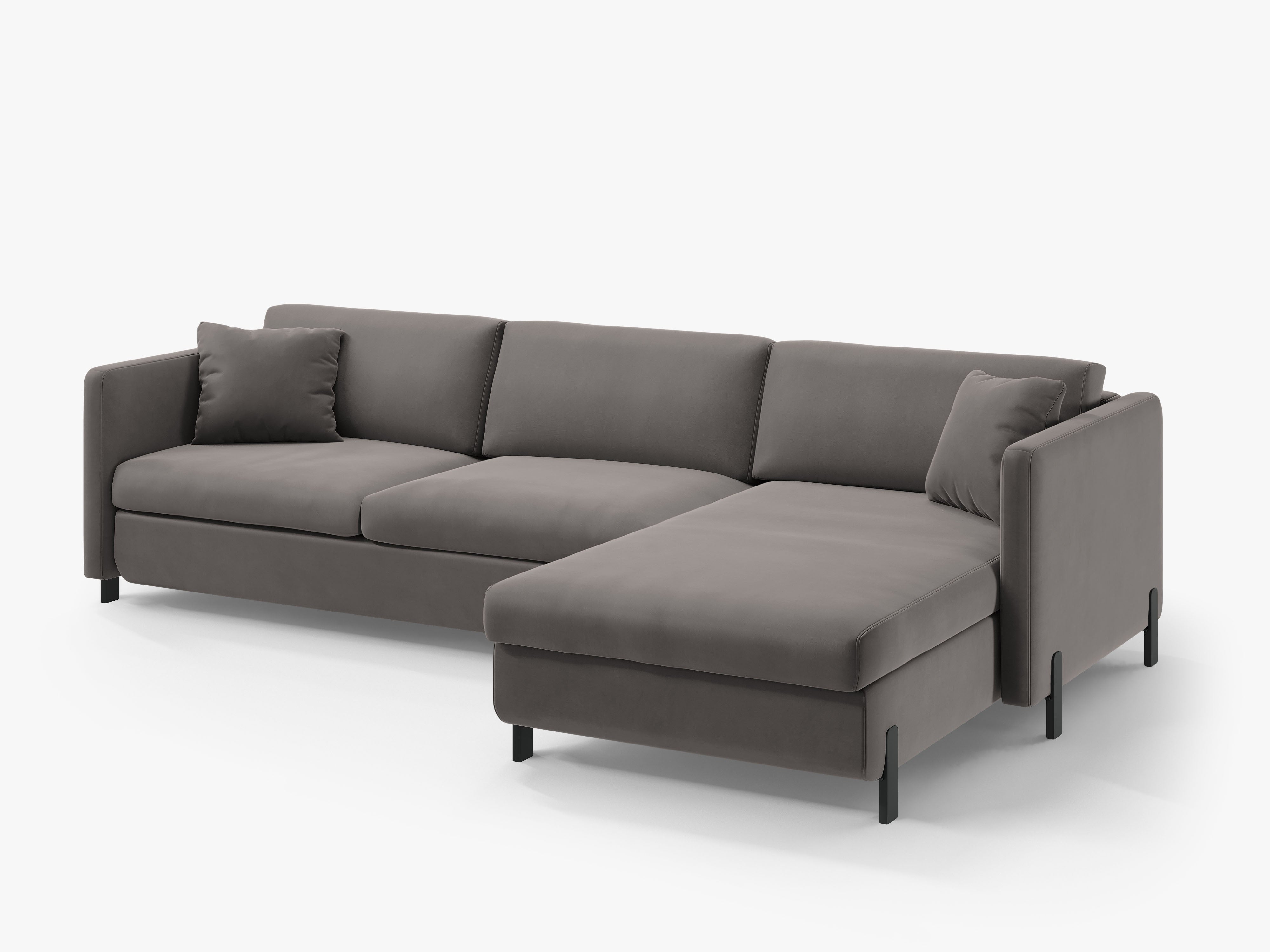 Samtrechter Ecksofa mit Bettfunktion, "Gloria", 5 Sitze, Grau, 280x170x80
In Europa gemacht