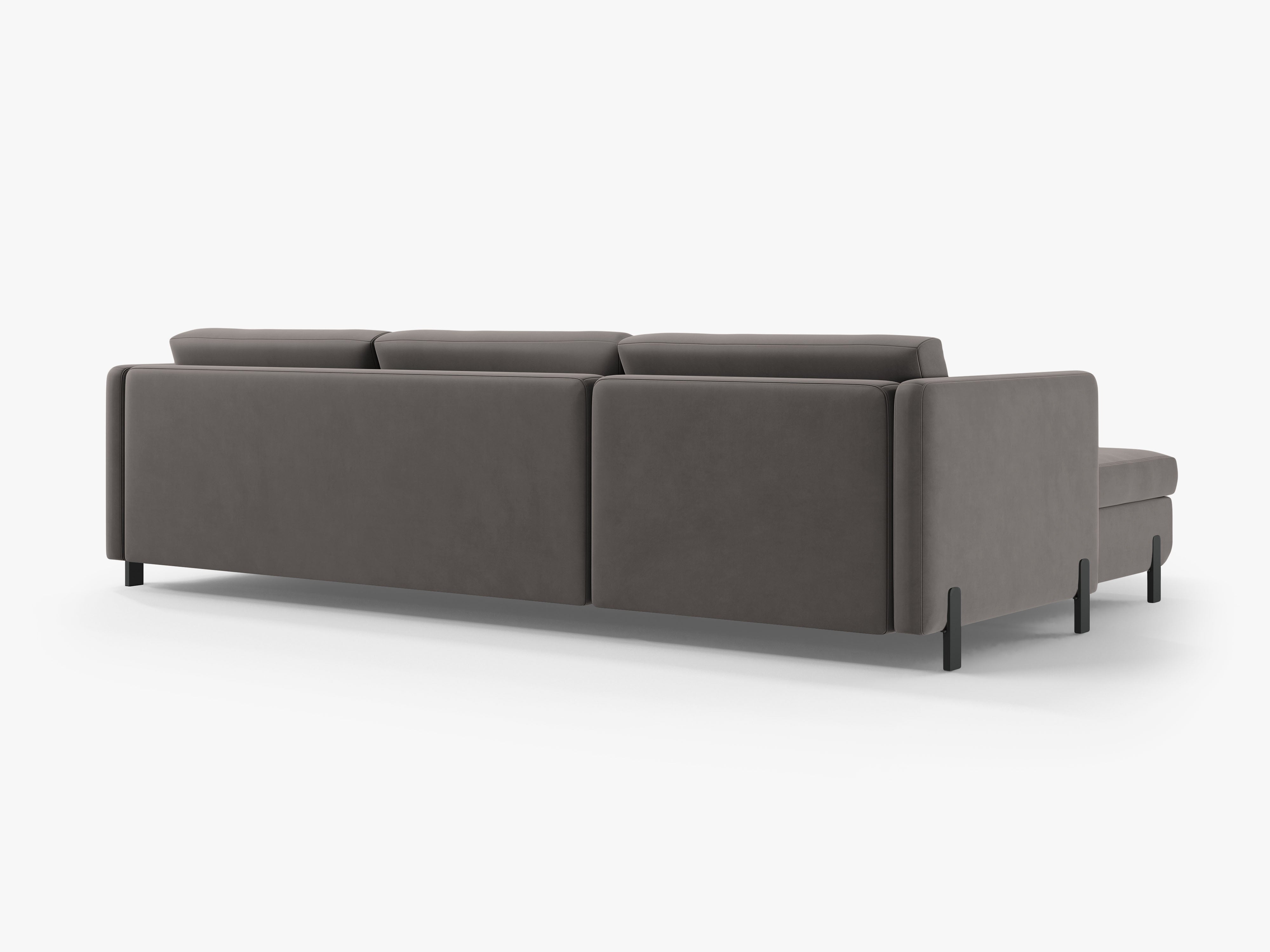 Samtrechter Ecksofa mit Bettfunktion, "Gloria", 5 Sitze, Grau, 280x170x80
In Europa gemacht