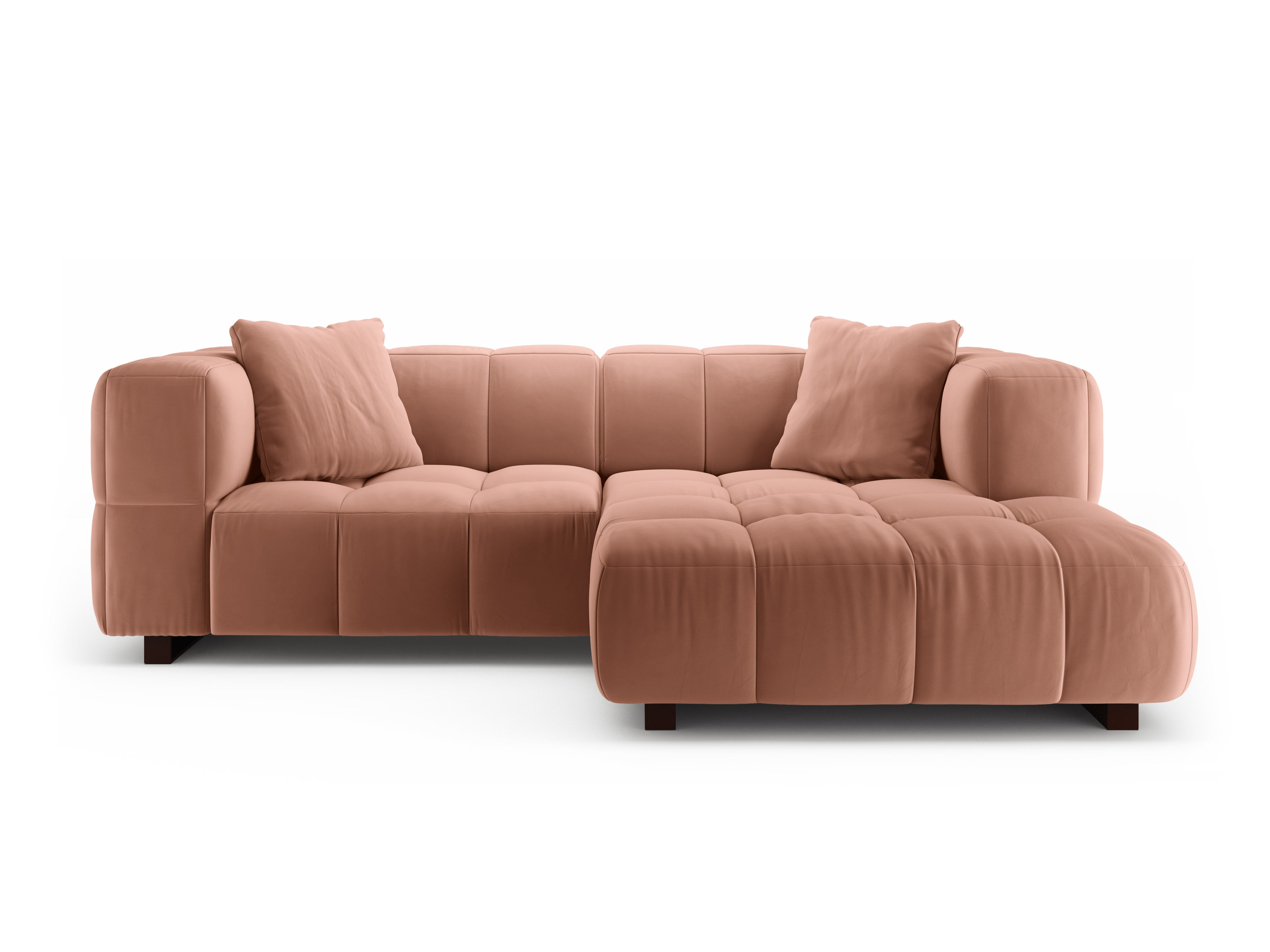Pink Velvet Right-Hand Corner Sofa Bed PUMA