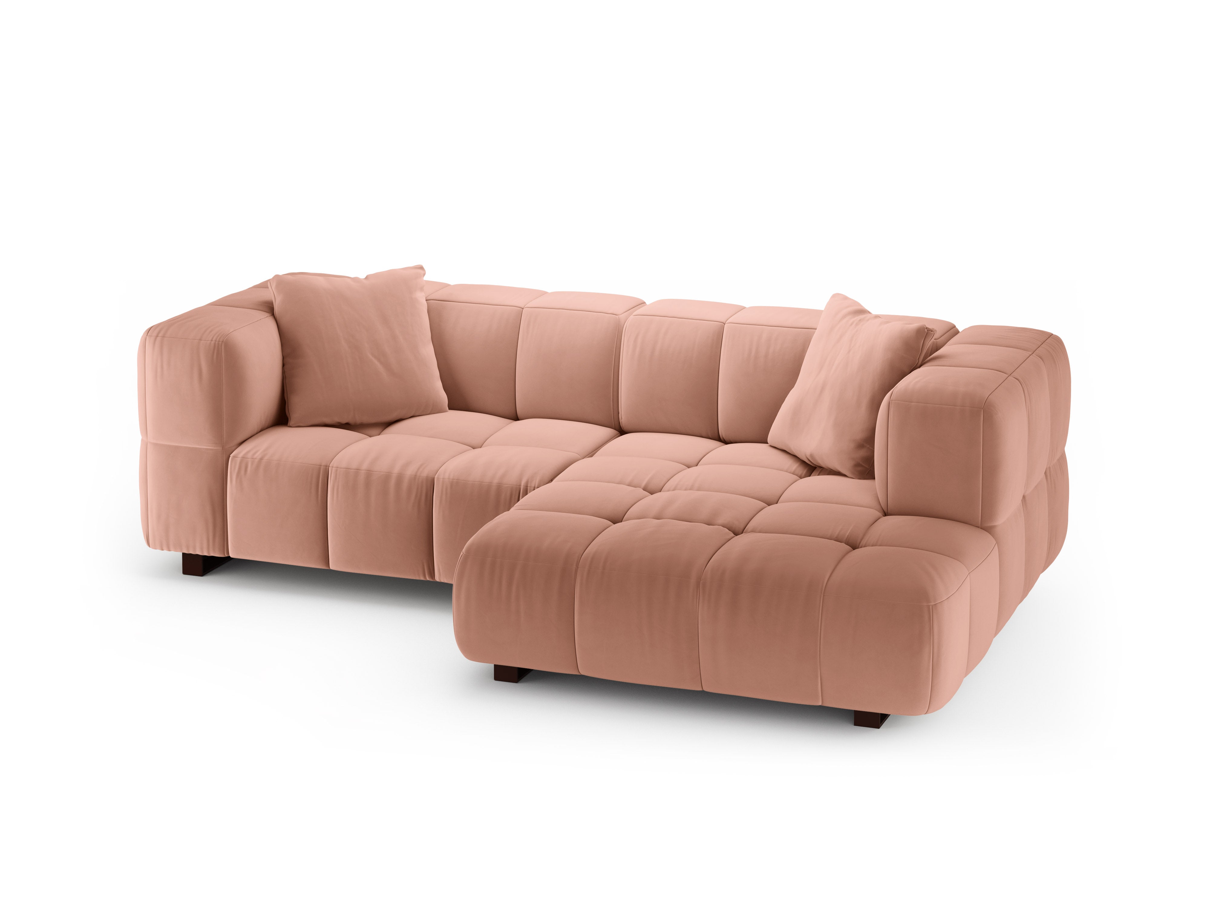 Pink Velvet Right-Hand Corner Sofa Bed PUMA