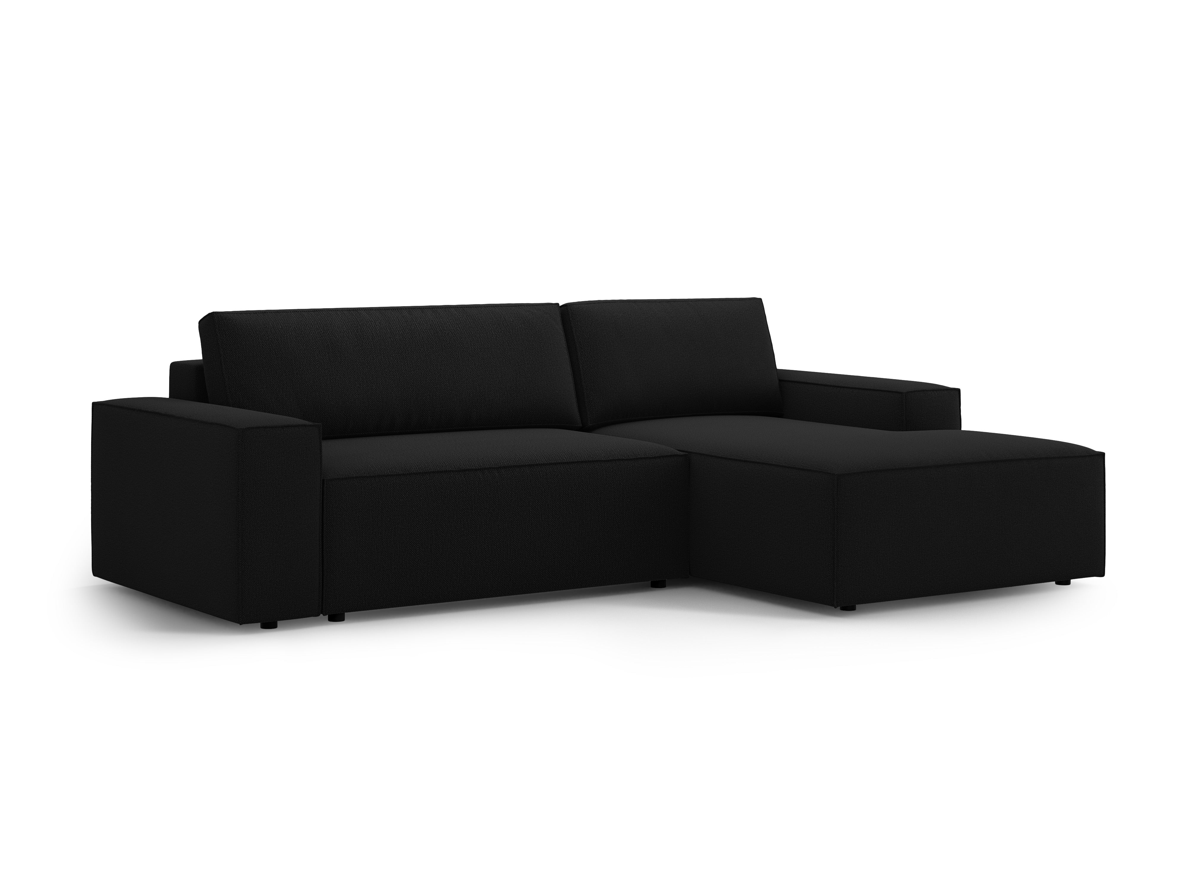 Right-facing corner sofa bed JODIE black