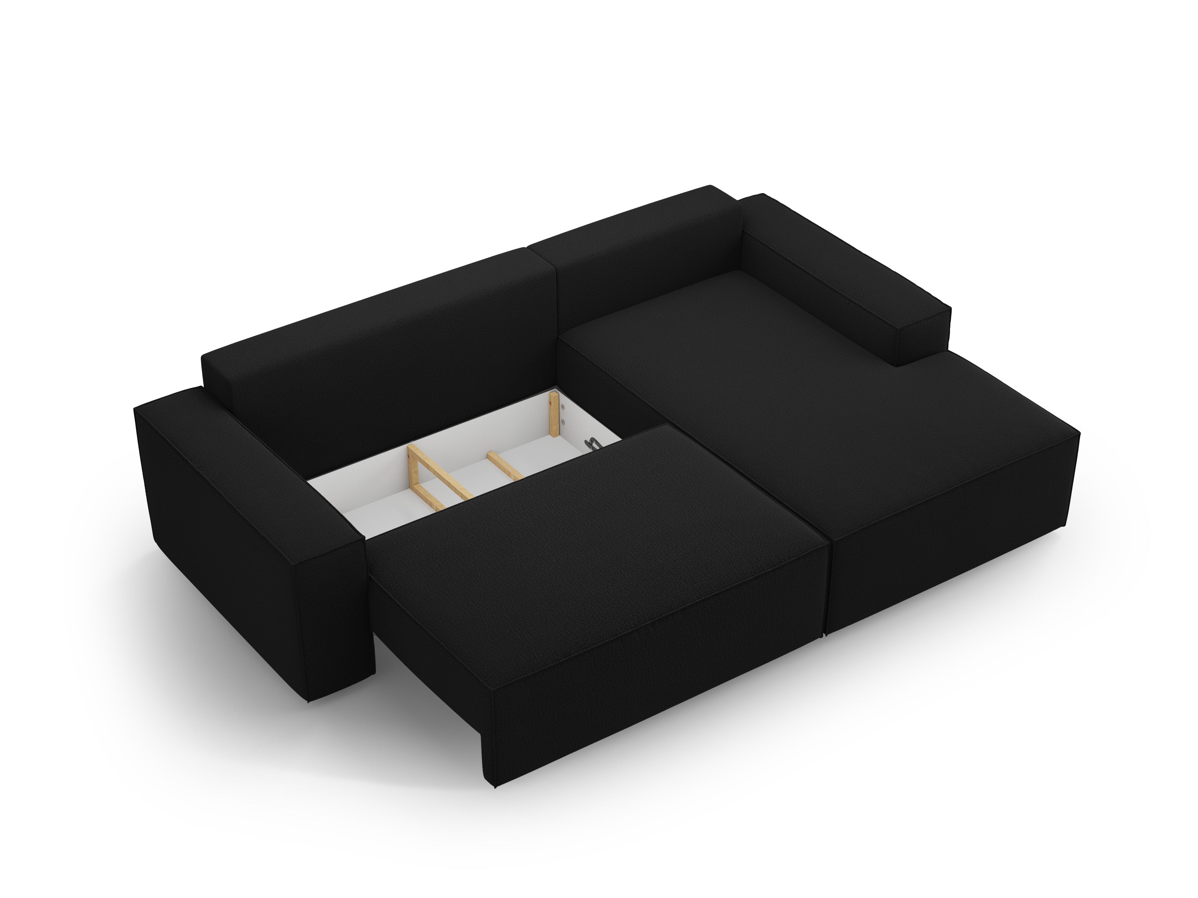 Right-facing corner sofa bed JODIE black