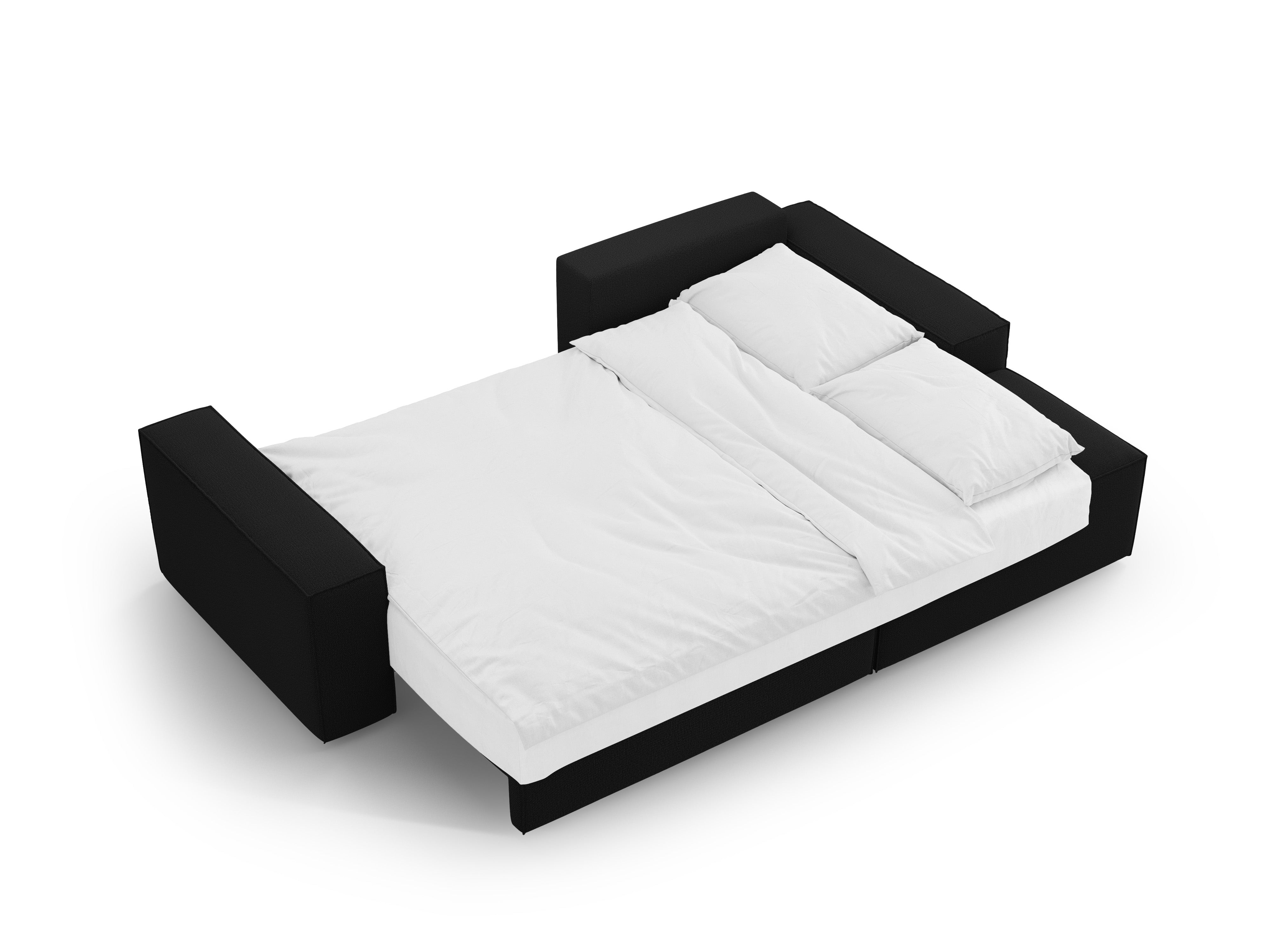 Right-facing corner sofa bed JODIE black