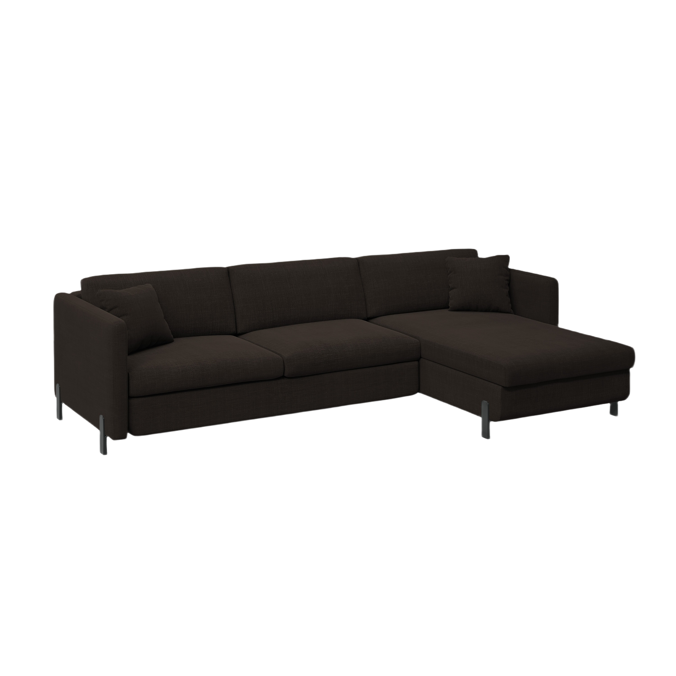 Rechte Ecke -Sofa mit Bettfunktion und Kiste, "Gloria", 4 Sitze, Dunkelgrau, 260x170x80
In Europa gemacht