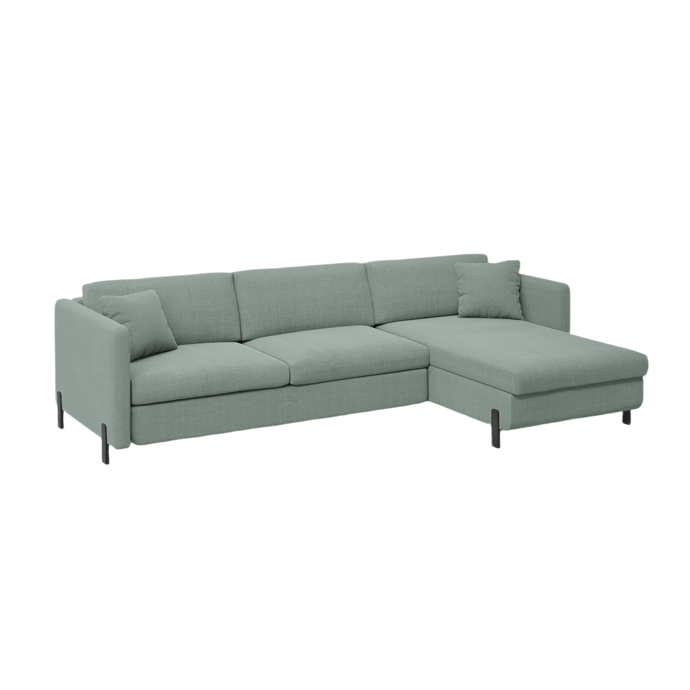 Right Corner Sofa with Bed Function and Box, "Gloria", 4 Seats, Mint, 260x170x80
Made in Europe