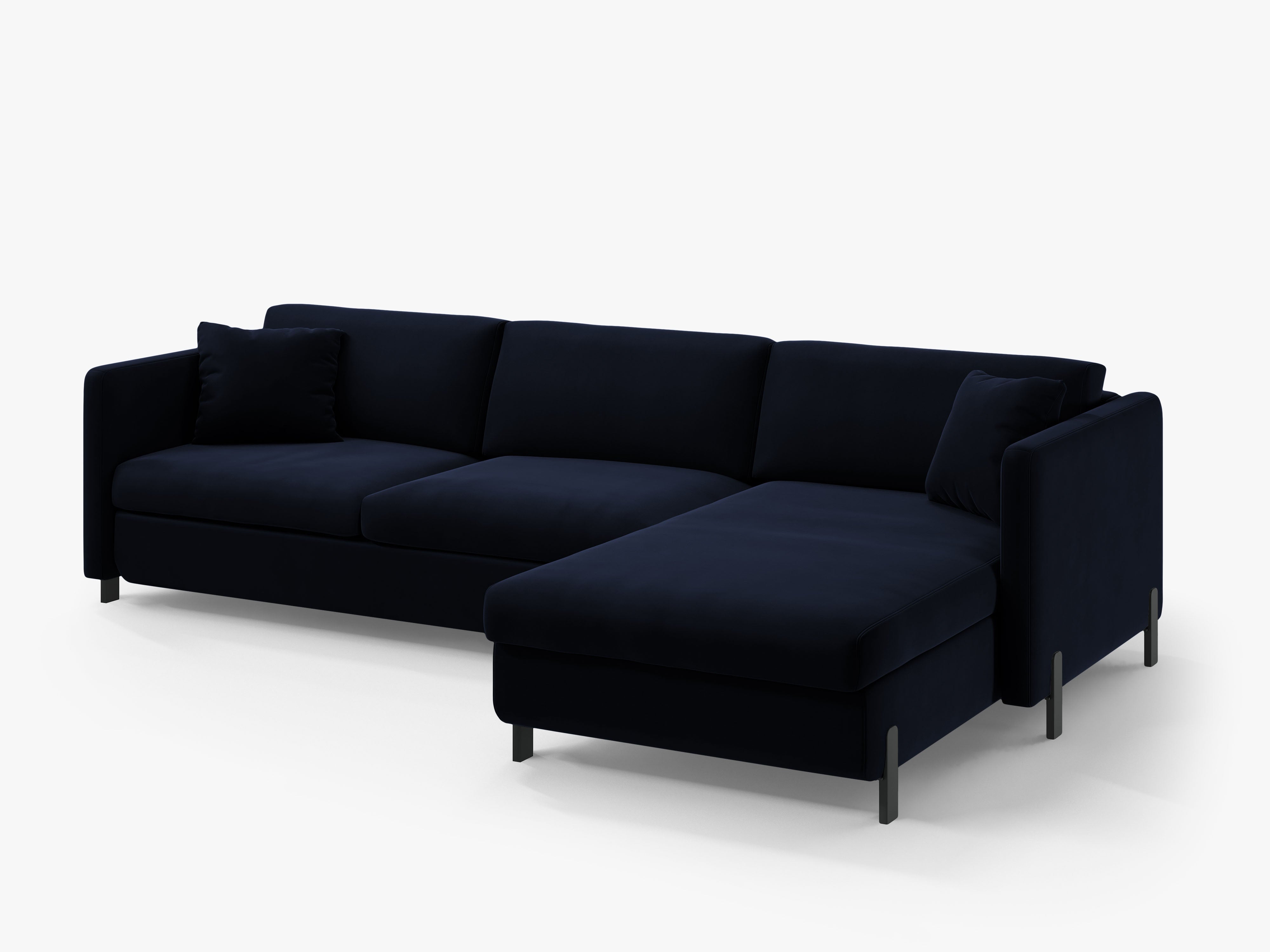 Samtrechter Ecksofa mit Bettfunktion, "Gloria", 4 Sitze, Royal Blue, 260x170x80
In Europa gemacht