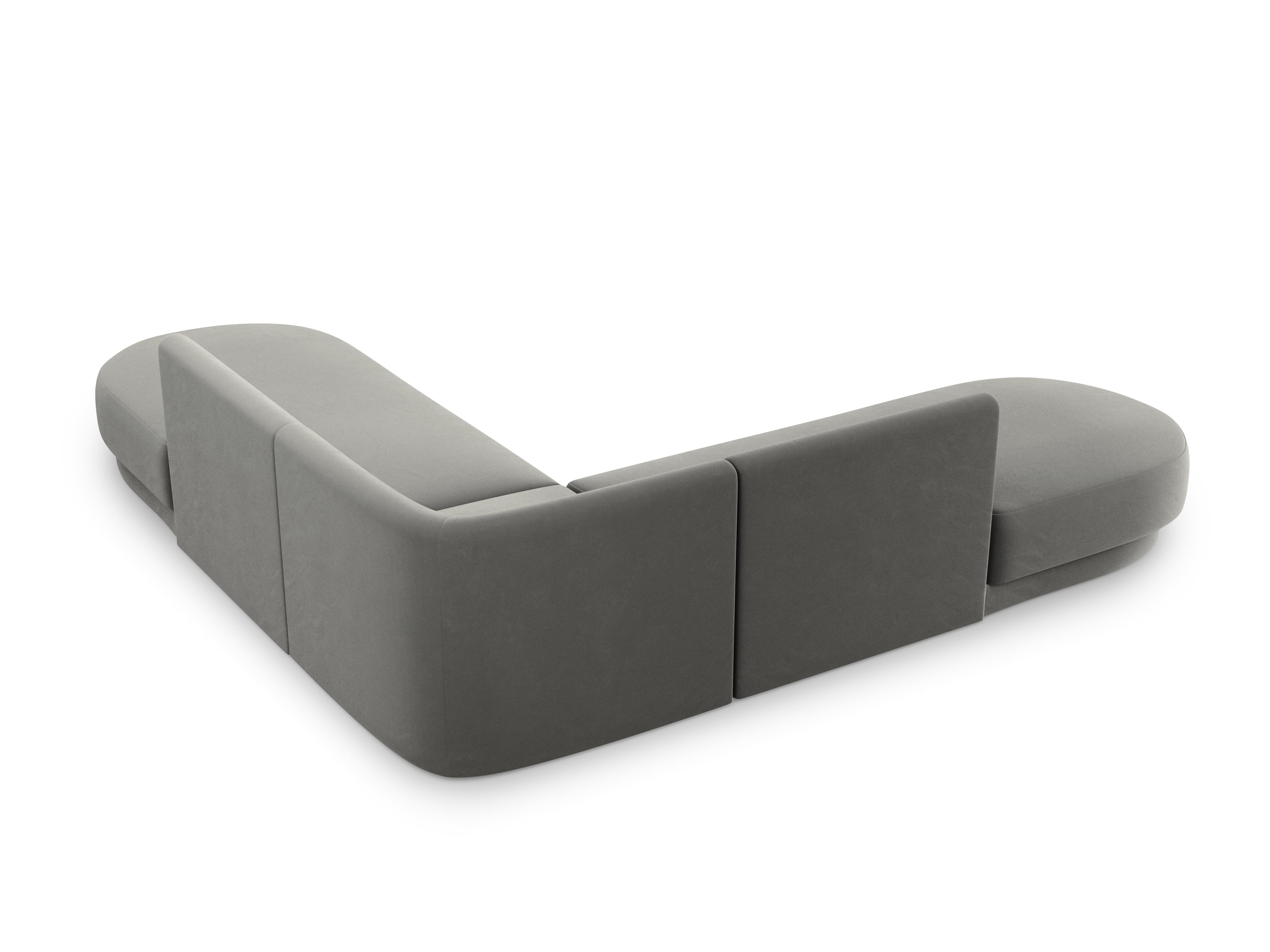 Narożnik aksamitny symetryczny otwarty MILEY jasnoszary Micadoni Eye on Design