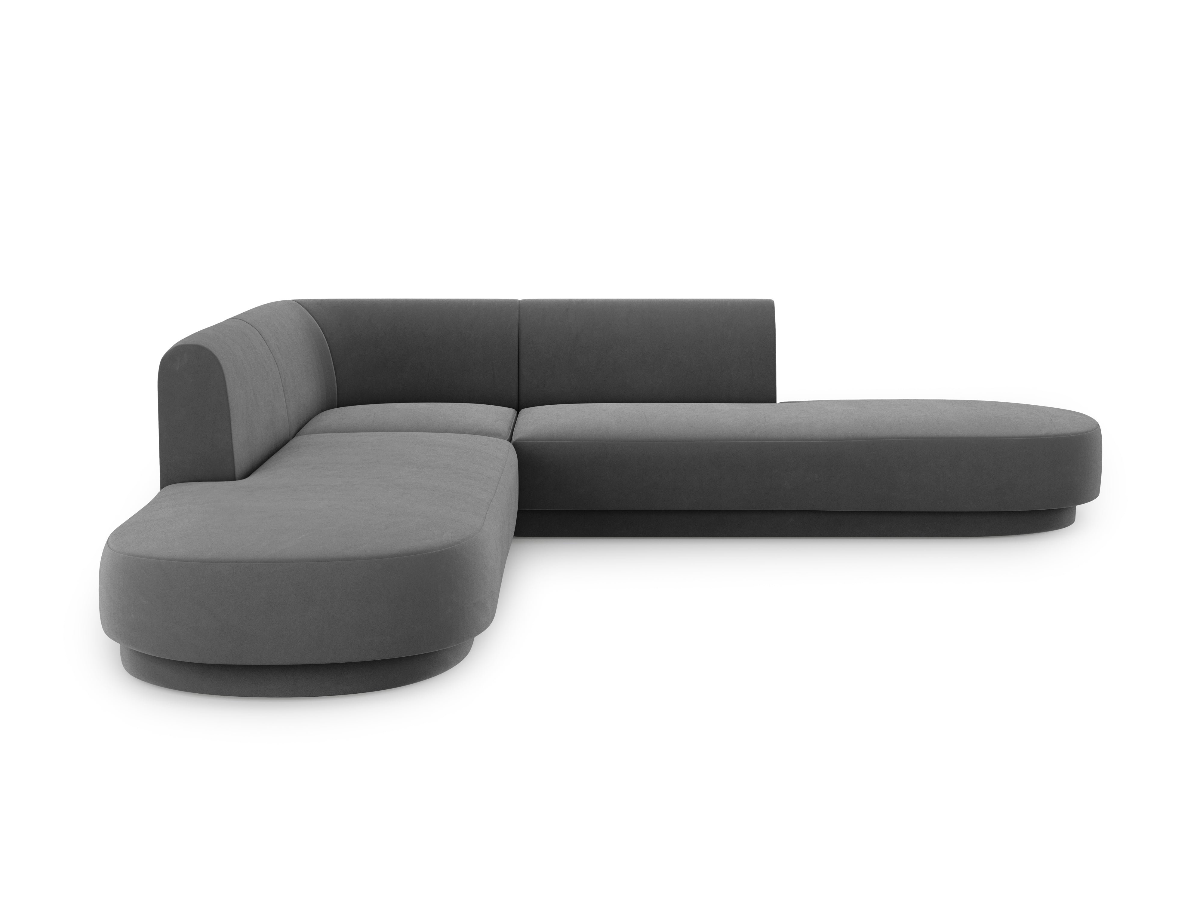 Narożnik aksamitny symetryczny otwarty MILEY ciemnoszary Micadoni Eye on Design