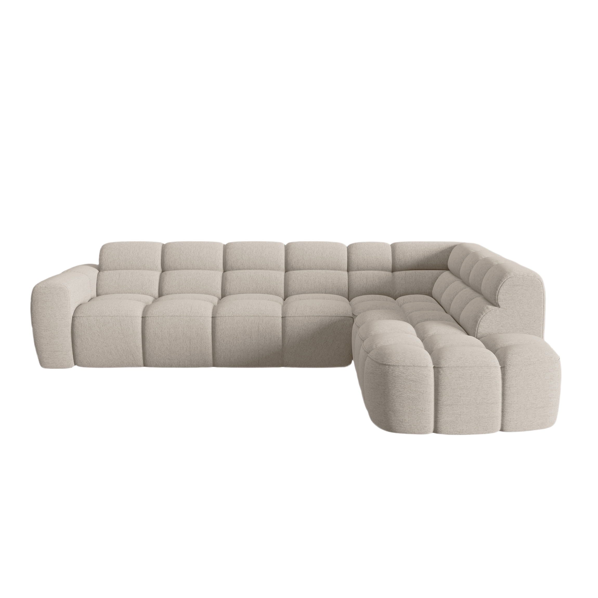 Right-facing corner sofa LISA sand chenille