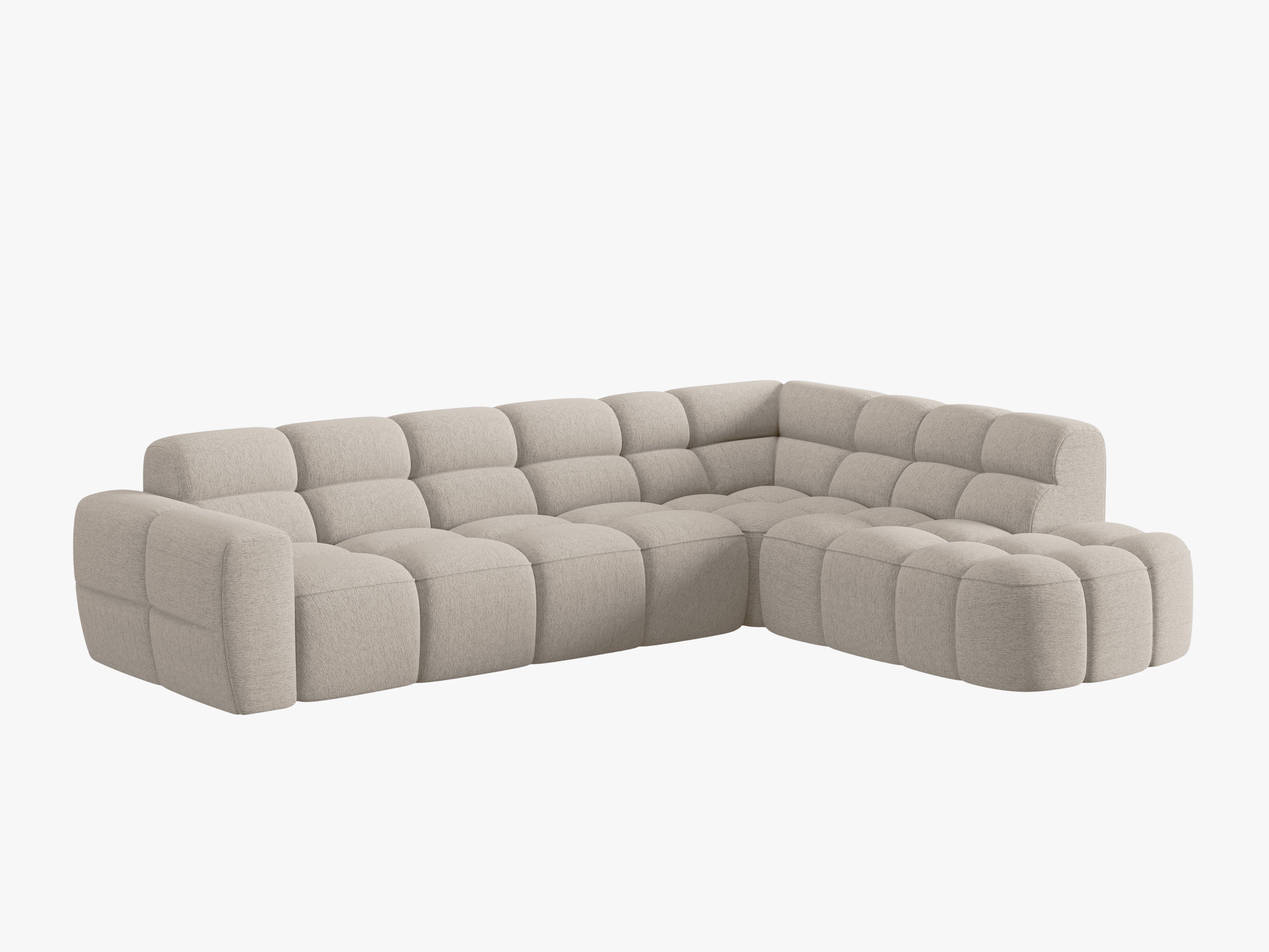 Right-facing corner sofa LISA sand chenille