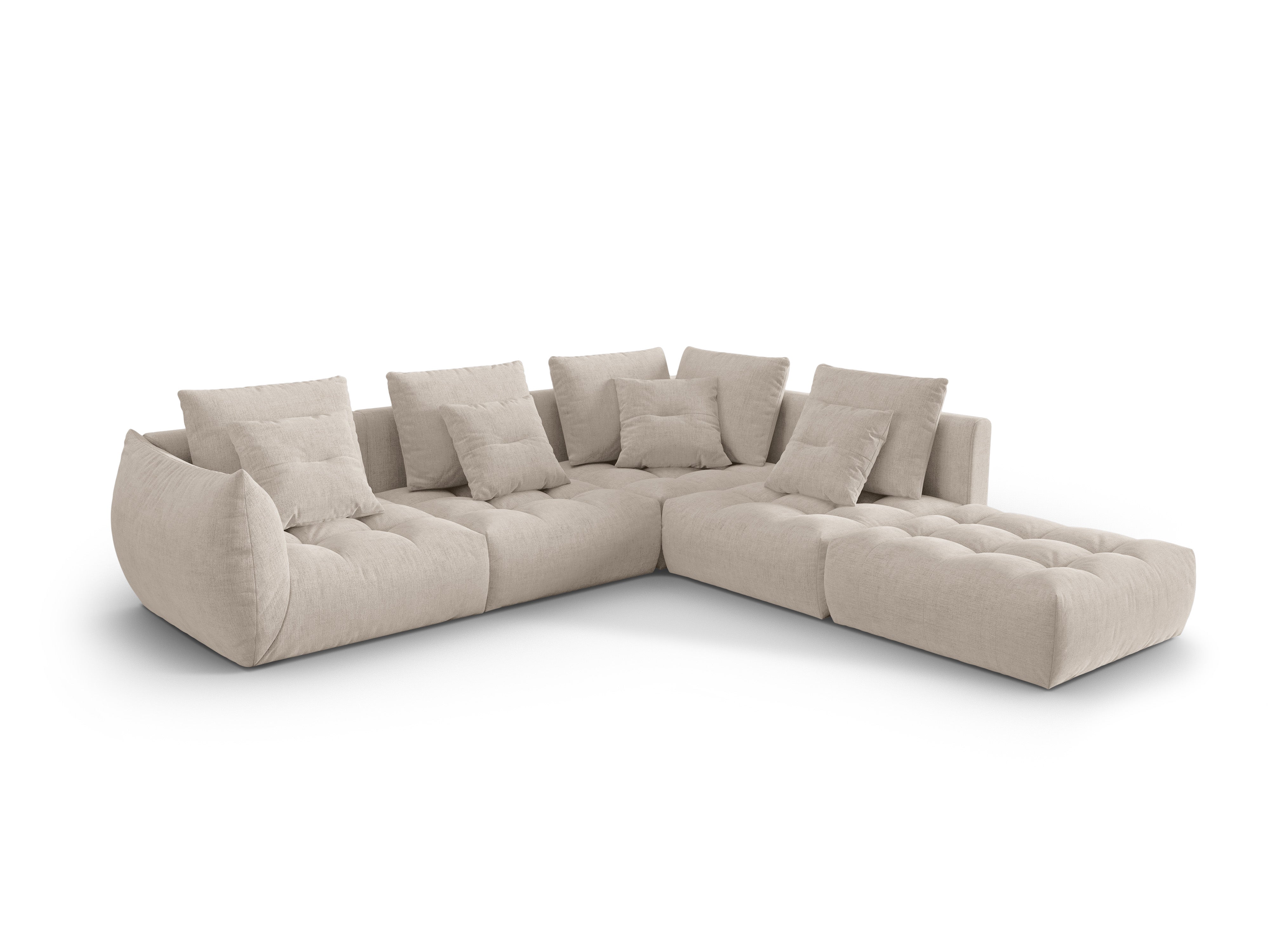 Modularer rechter Ecksofa, "Bloom", 4 Sitze, dunkler Beige, 316x310x95
In Europa gemacht