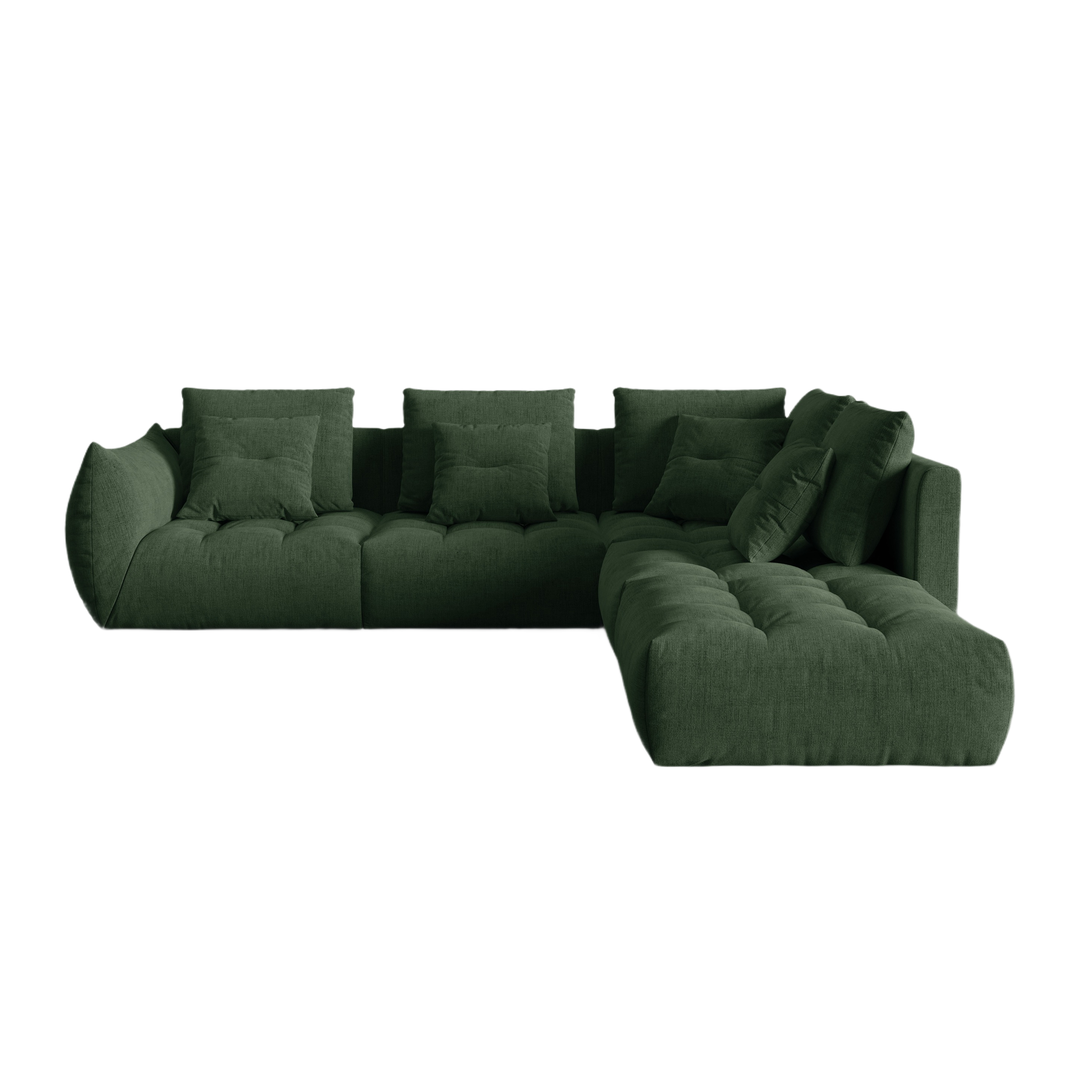 Modularer rechter Ecksofa, "Bloom", 4 Sitze, Moss Green, 316x310x95
In Europa gemacht