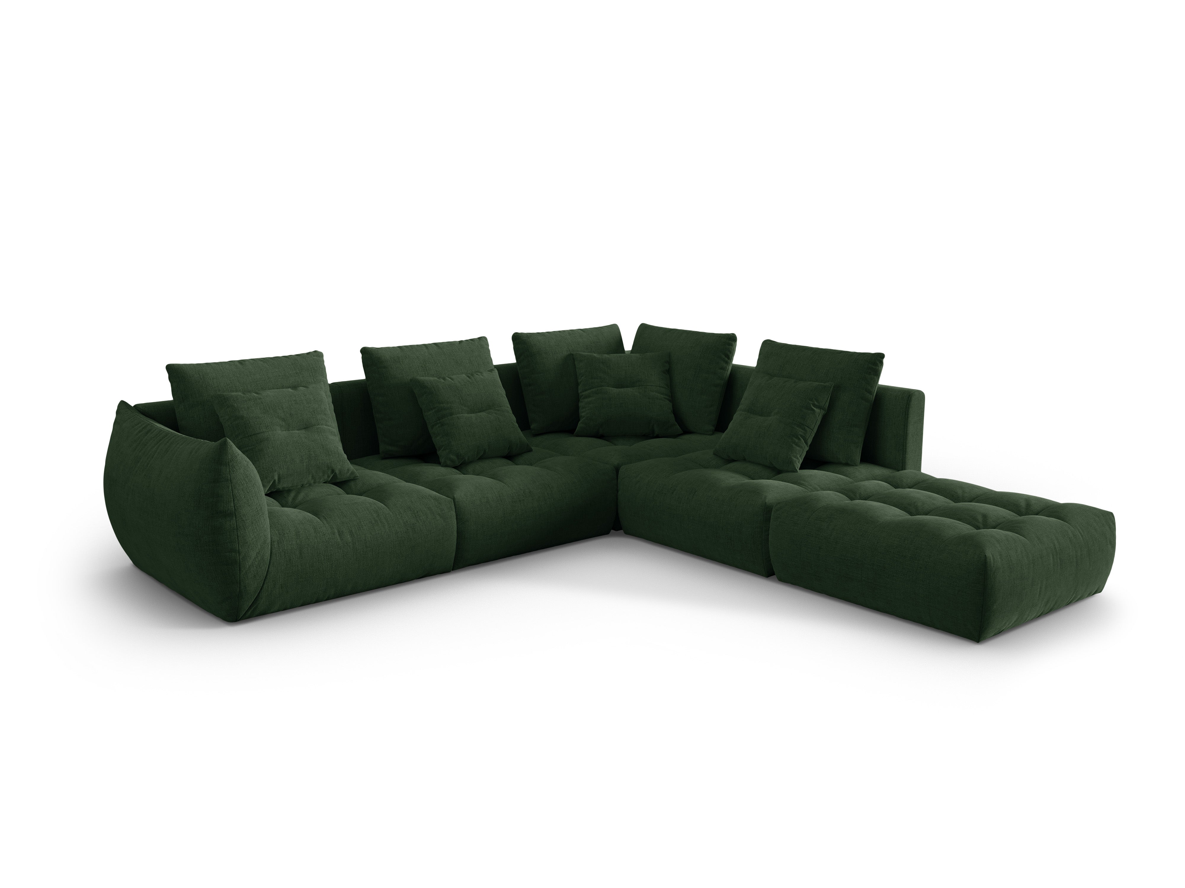 Modularer rechter Ecksofa, "Bloom", 4 Sitze, Moss Green, 316x310x95
In Europa gemacht