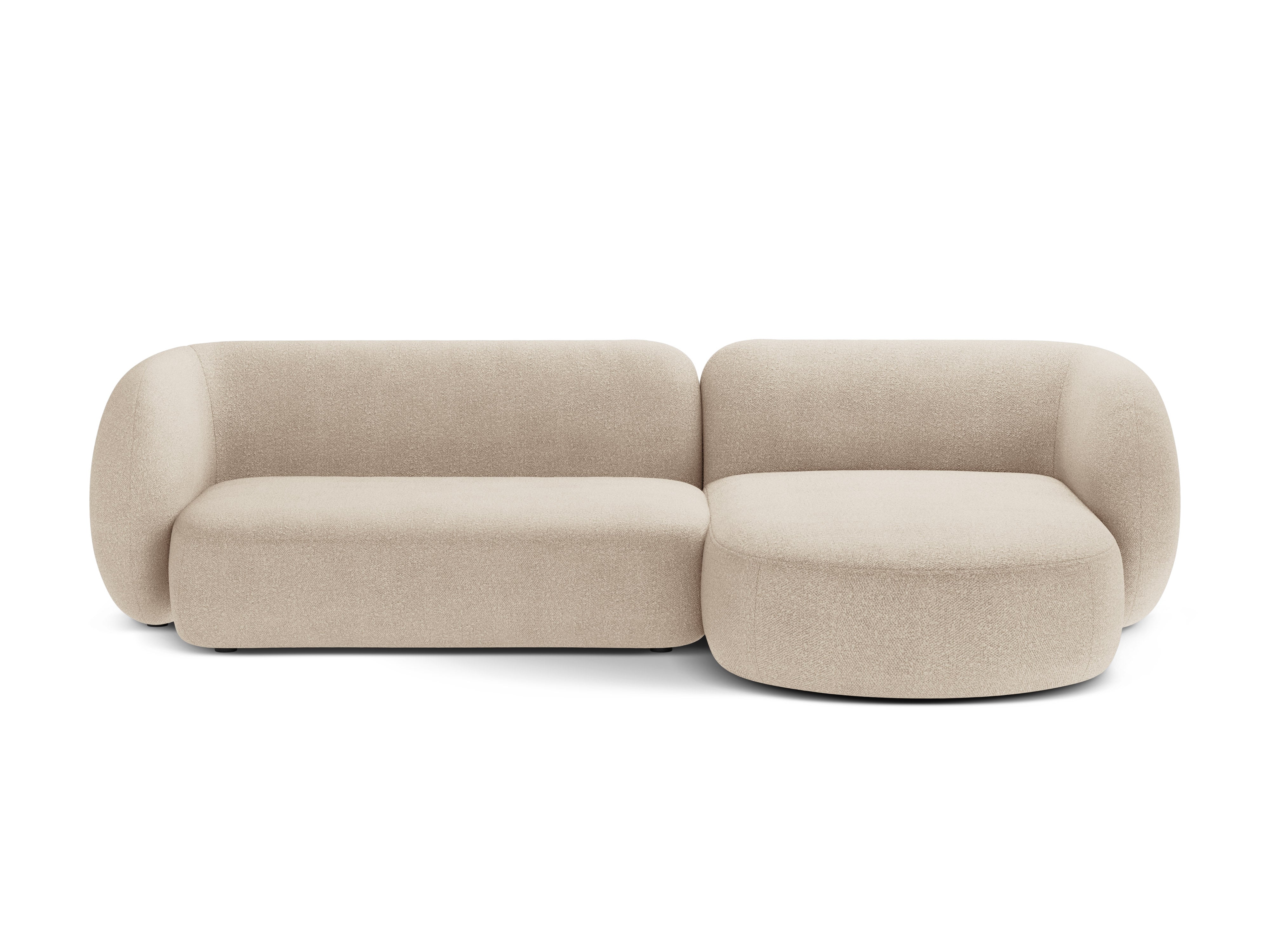 Right-facing 3-seater sofa KATE beige boucle