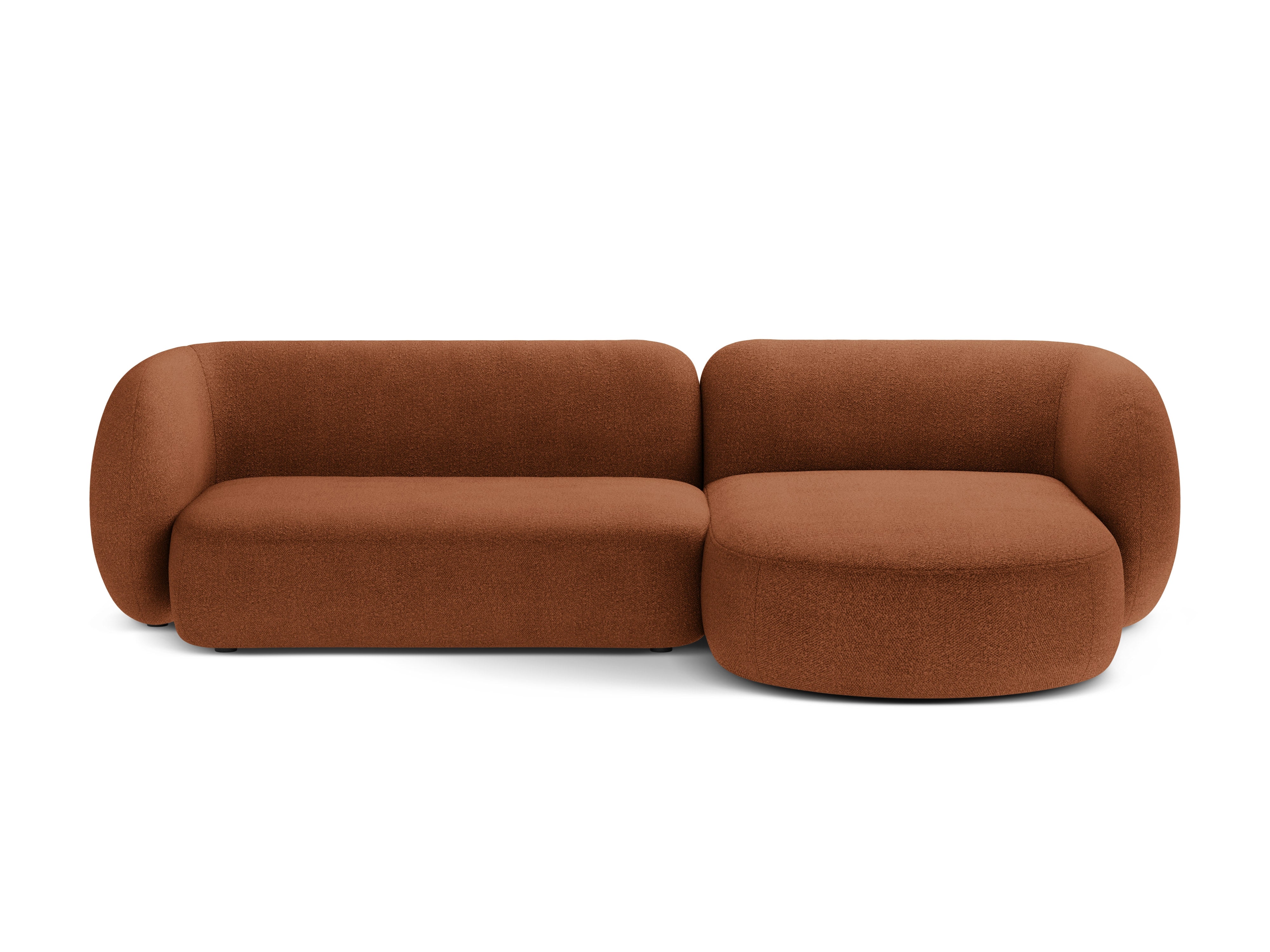 Right-facing 3-seater sofa KATE terracotta boucle