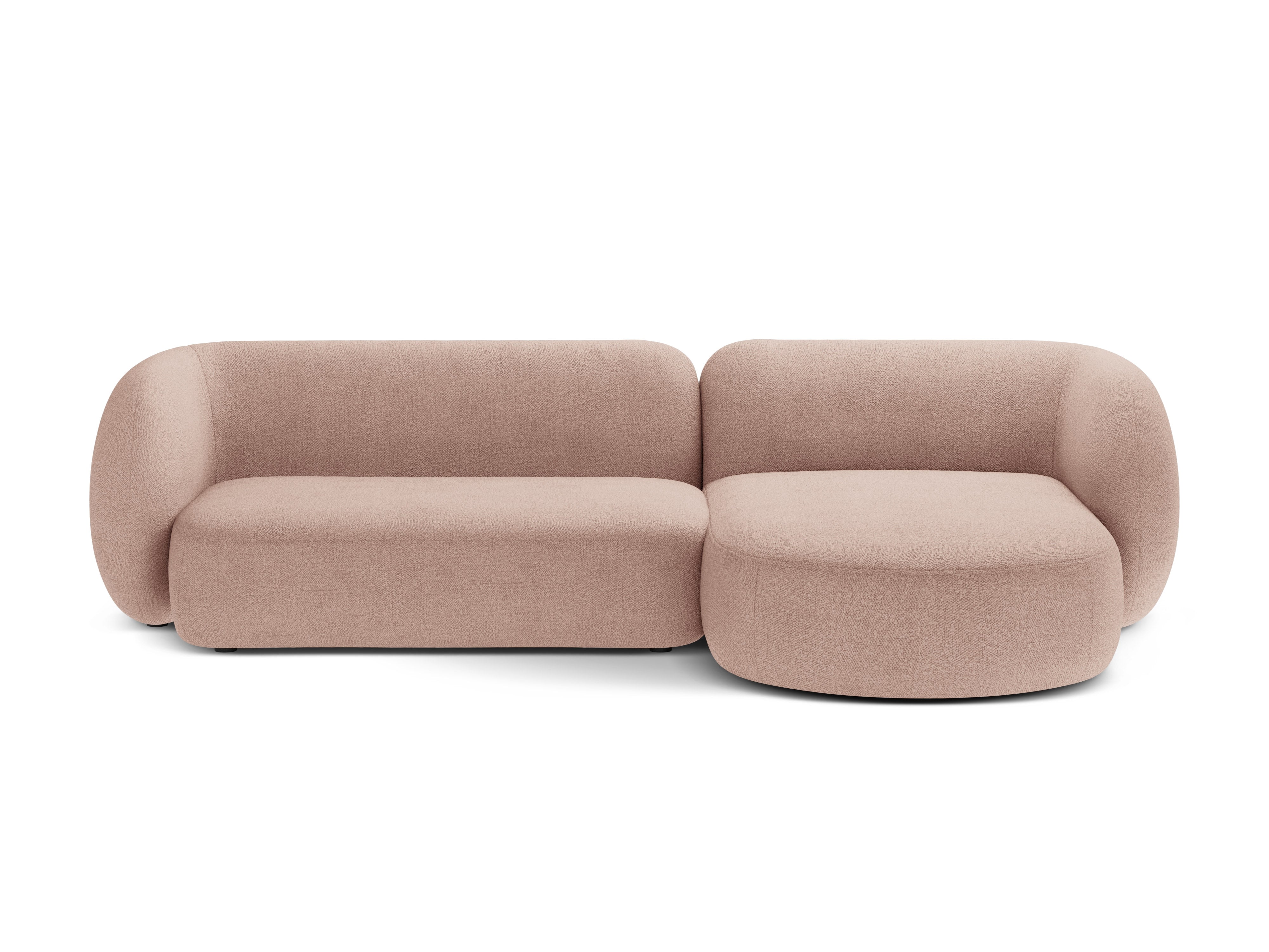 Right-facing 3-seater sofa KATE pink boucle