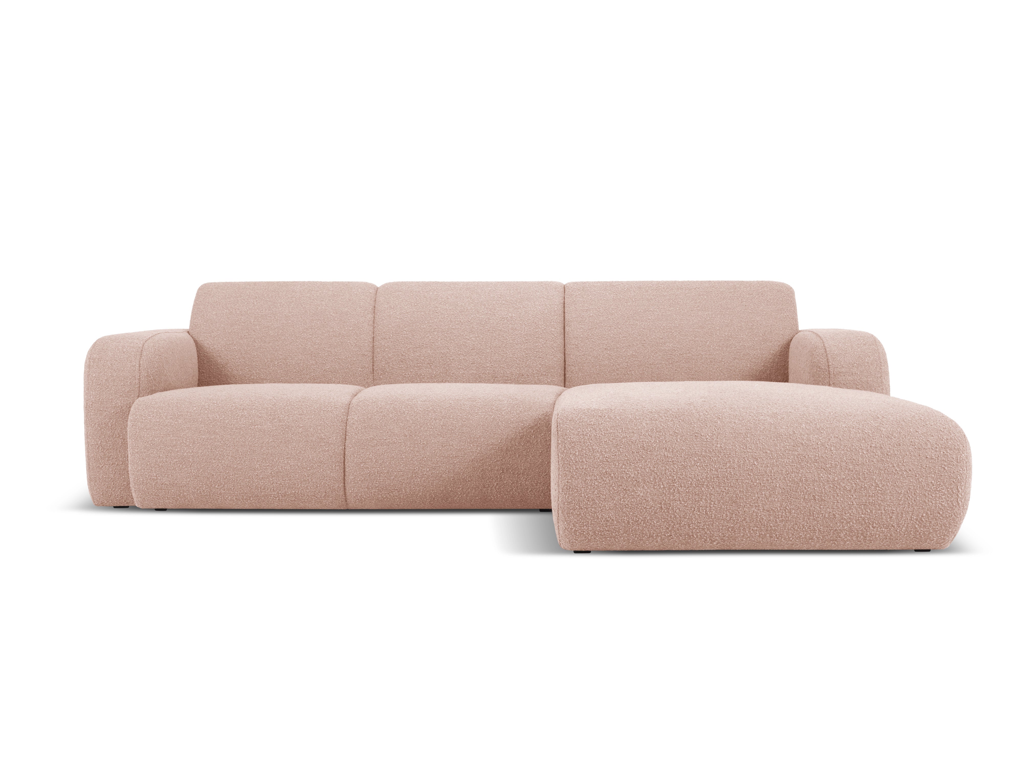 Narożnik w tkaninie boucle prawostronny MOLINO pudrowy róż Micadoni Eye on Design