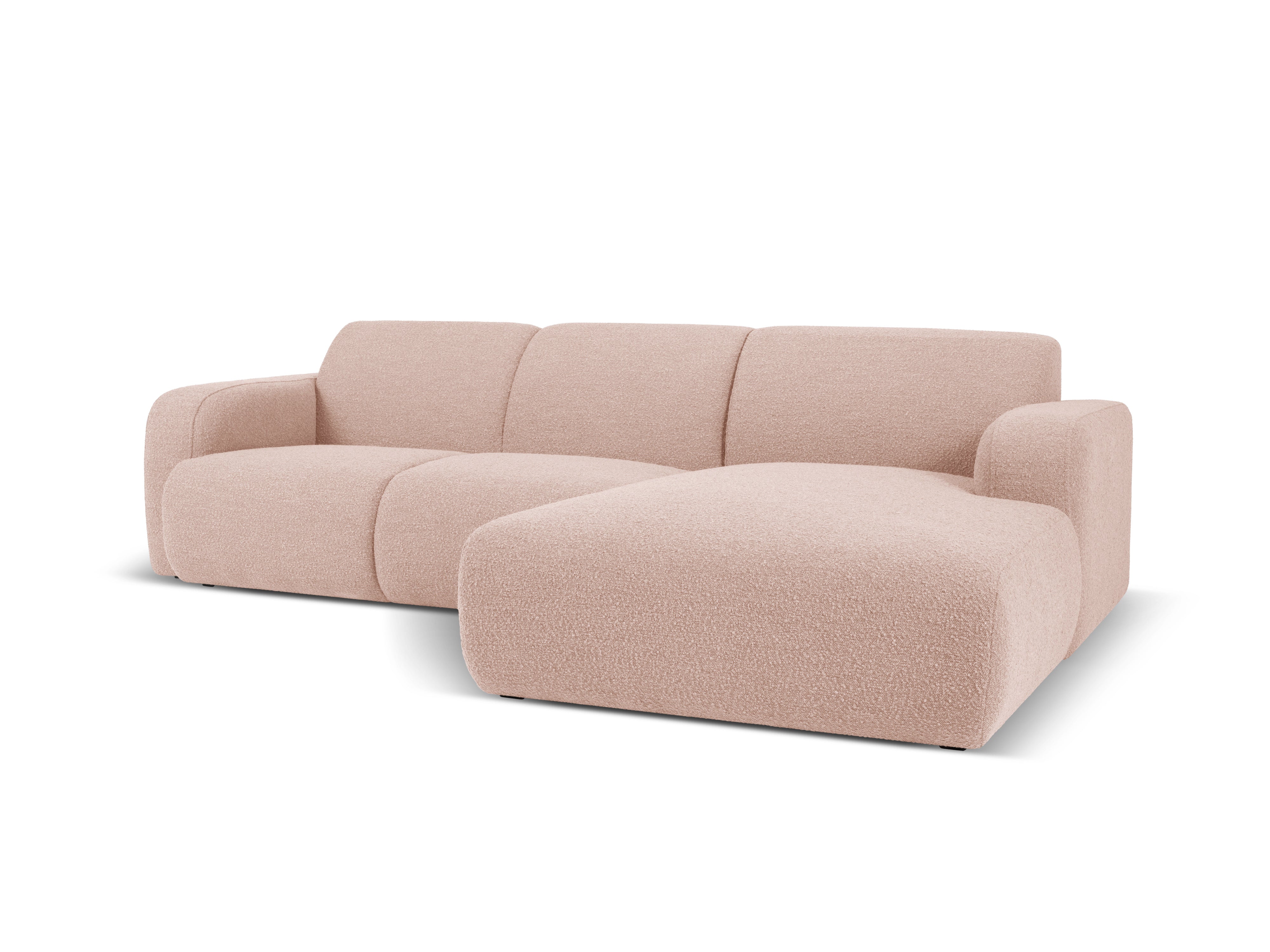 Narożnik w tkaninie boucle prawostronny MOLINO pudrowy róż Micadoni Eye on Design