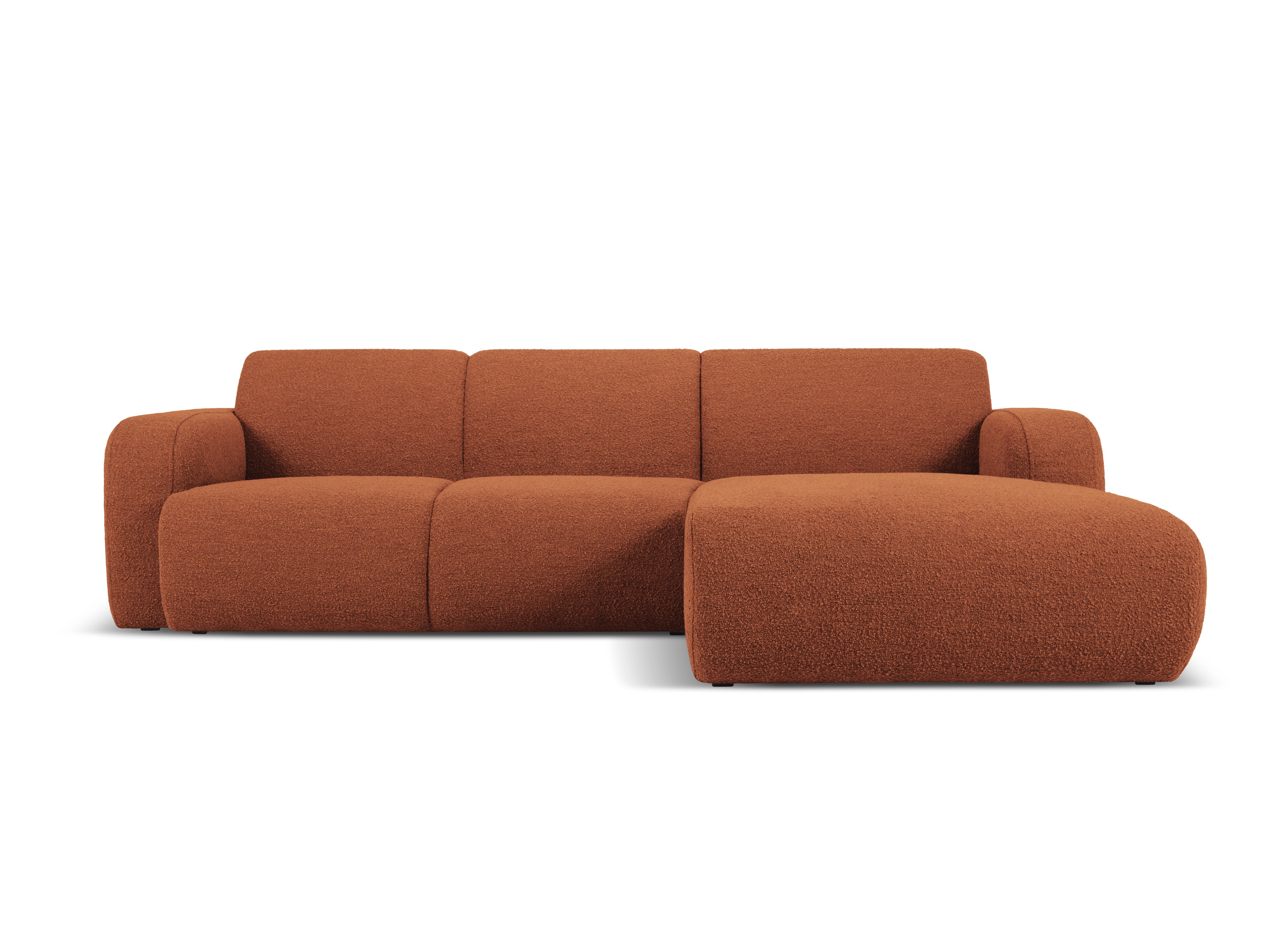 Narożnik w tkaninie boucle prawostronny MOLINO terracotta Micadoni Eye on Design