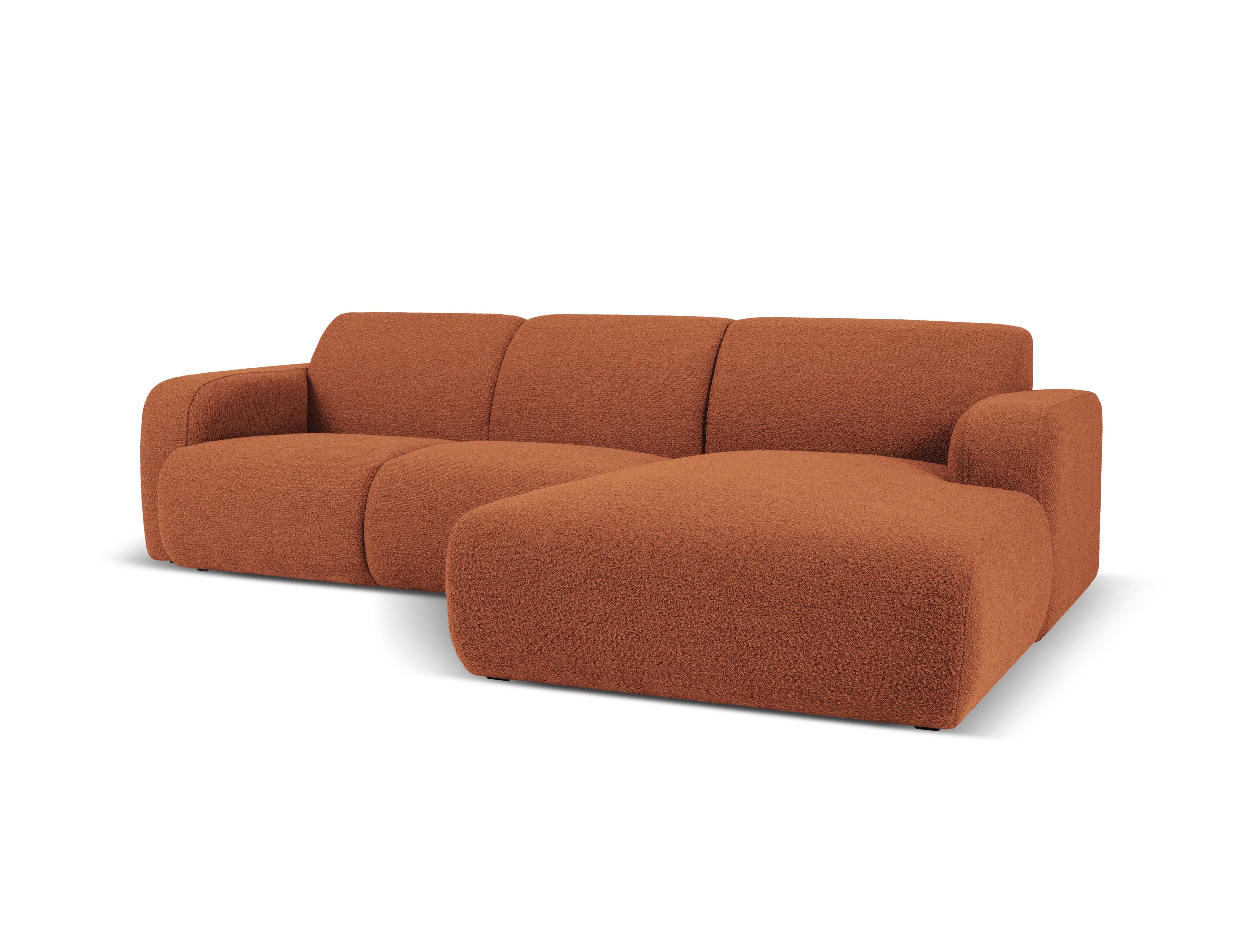 Narożnik w tkaninie boucle prawostronny MOLINO terracotta Micadoni Eye on Design