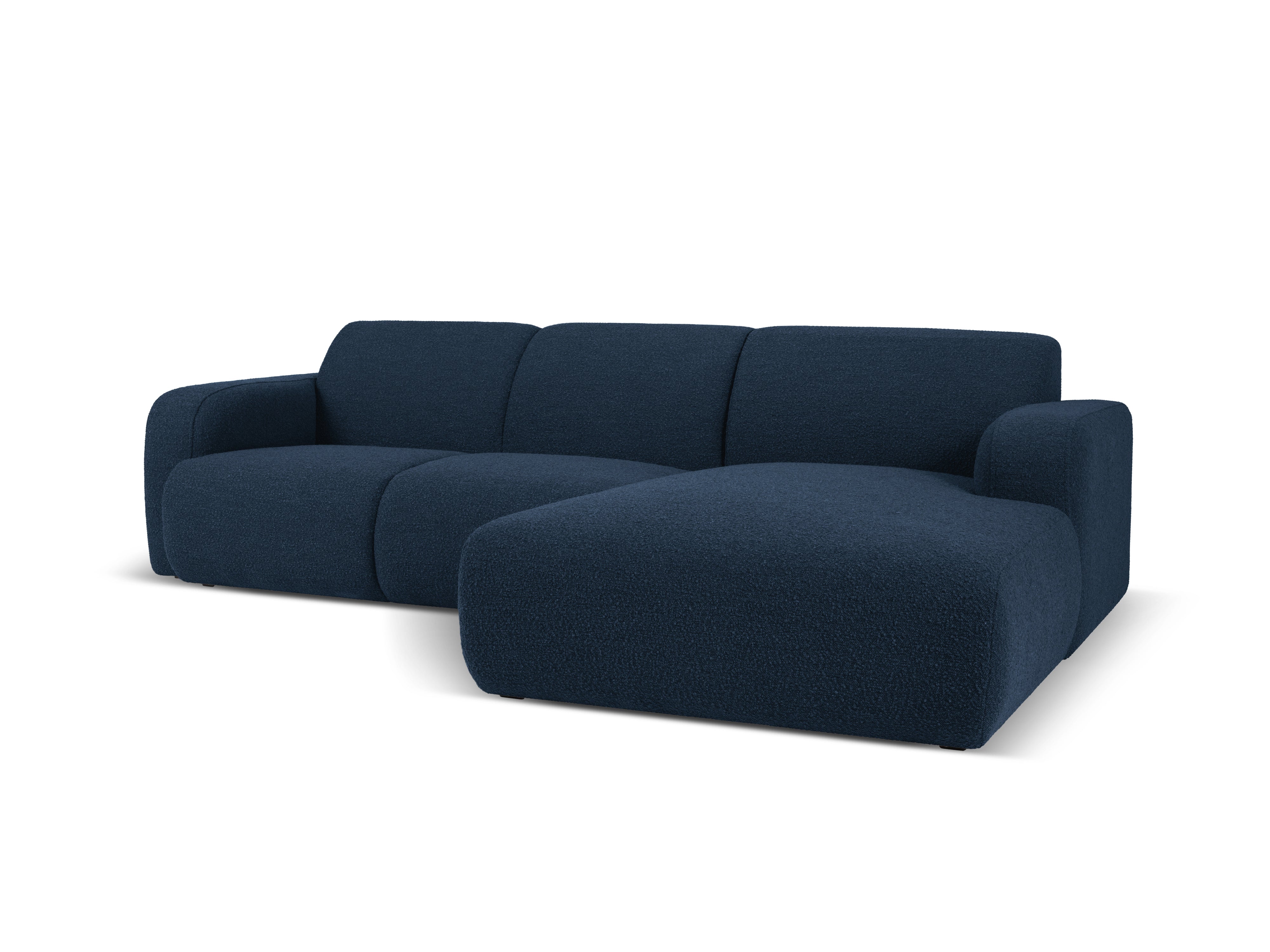 Narożnik w tkaninie boucle prawostronny MOLINO granatowy Micadoni Eye on Design