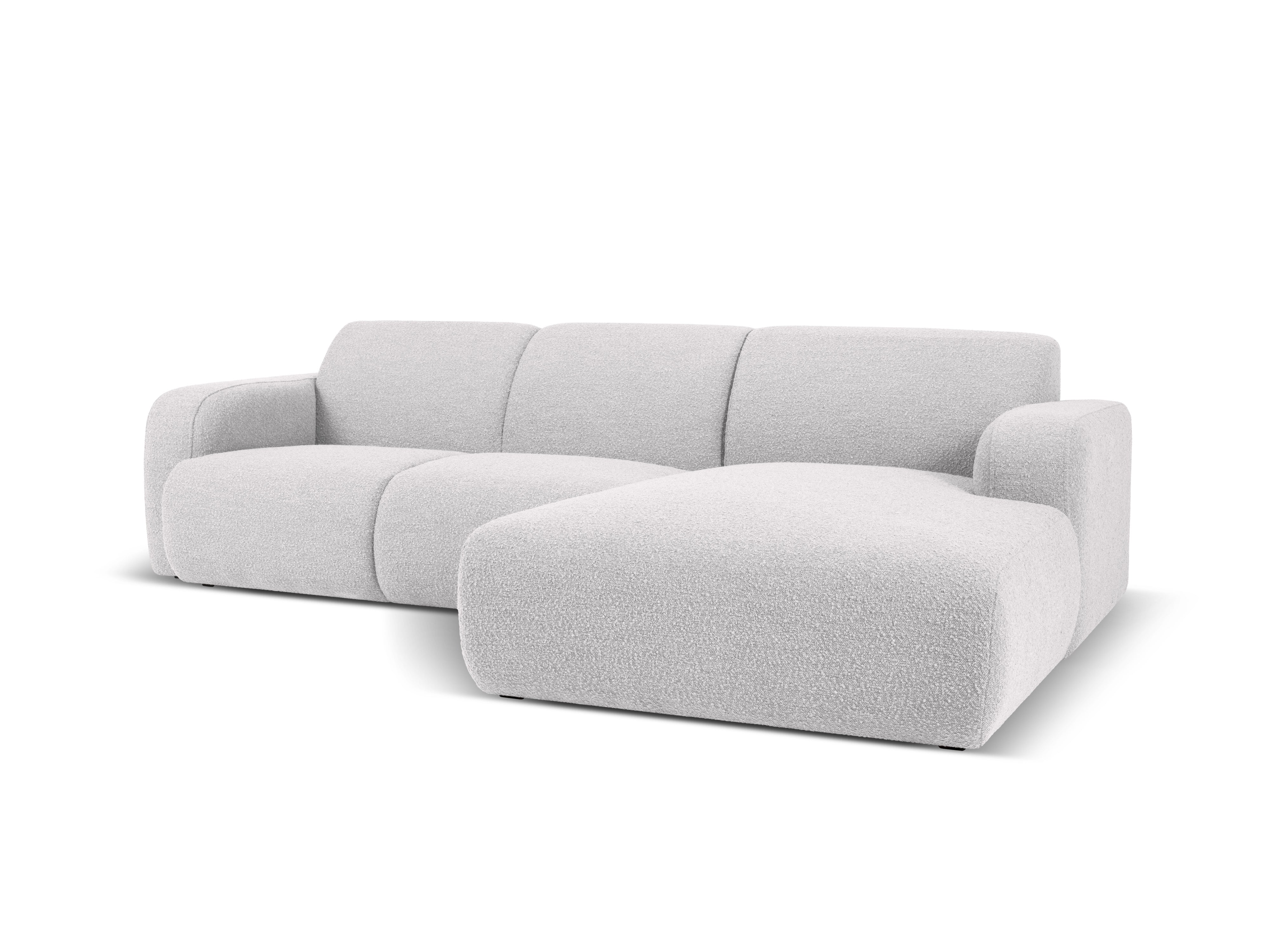 Narożnik w tkaninie boucle prawostronny MOLINO jasnoszary Micadoni Eye on Design