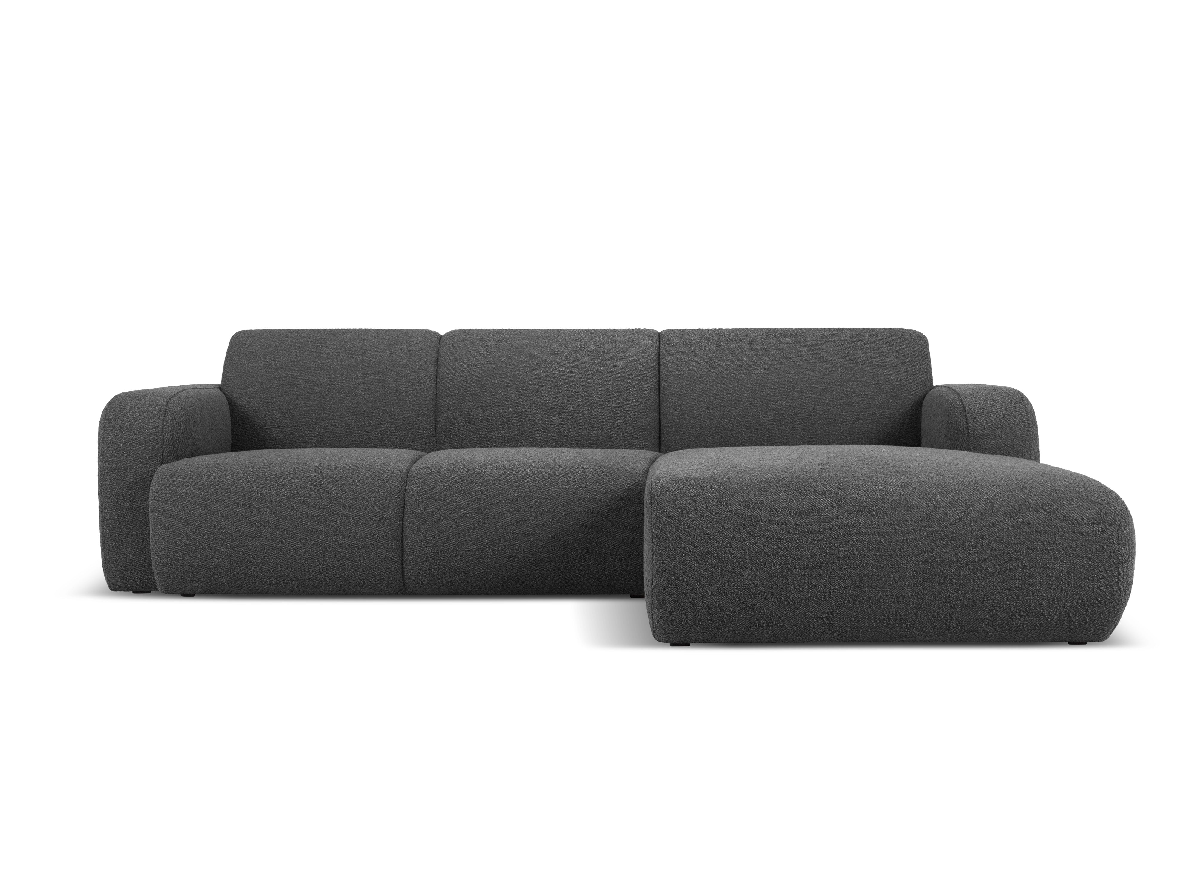 Narożnik w tkaninie boucle prawostronny MOLINO ciemnoszary Micadoni Eye on Design