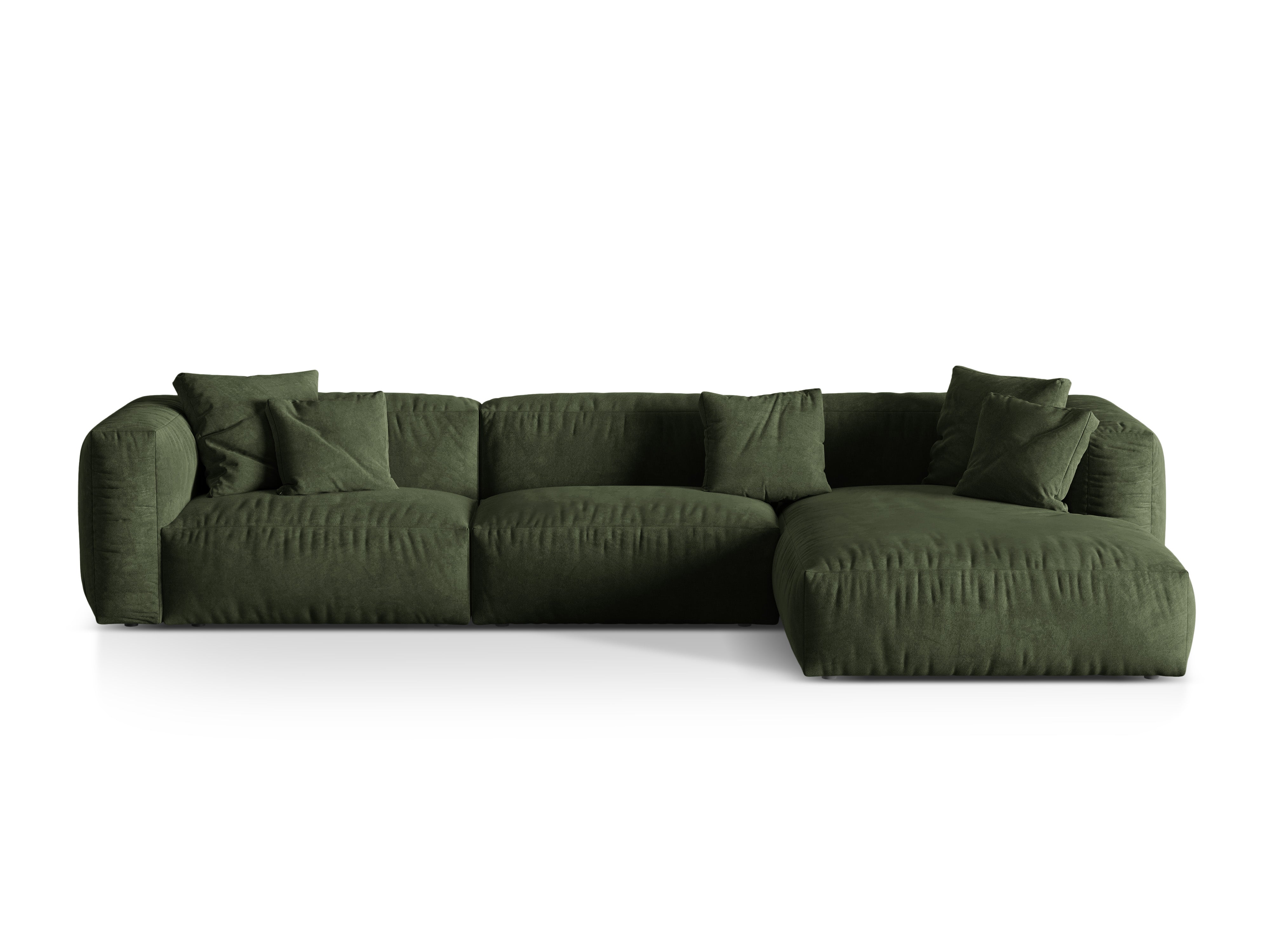 Rechtshänder Velvet 3-Person-Ecke Martina Zielony