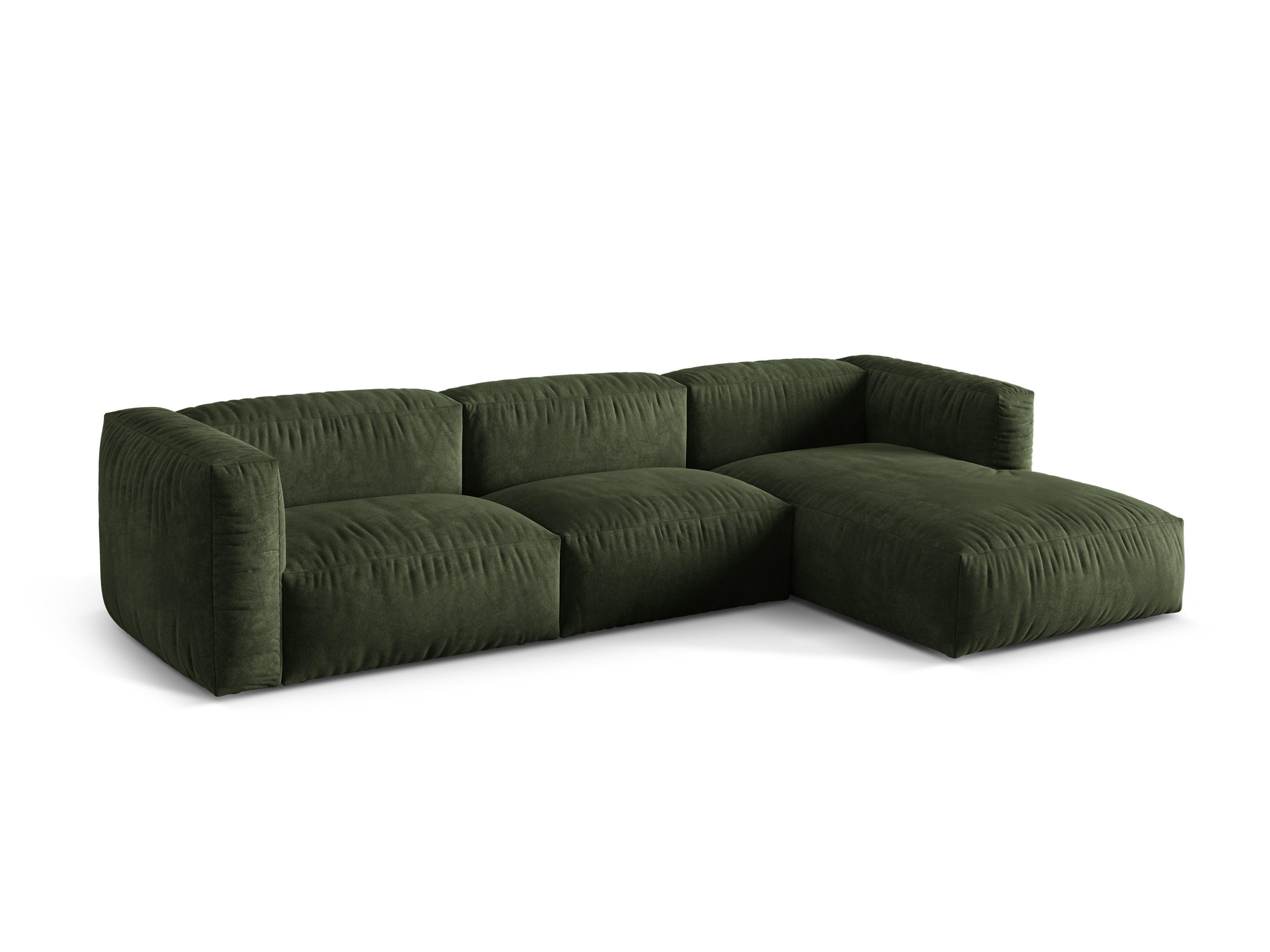 Rechtshänder Velvet 3-Person-Ecke Martina Zielony