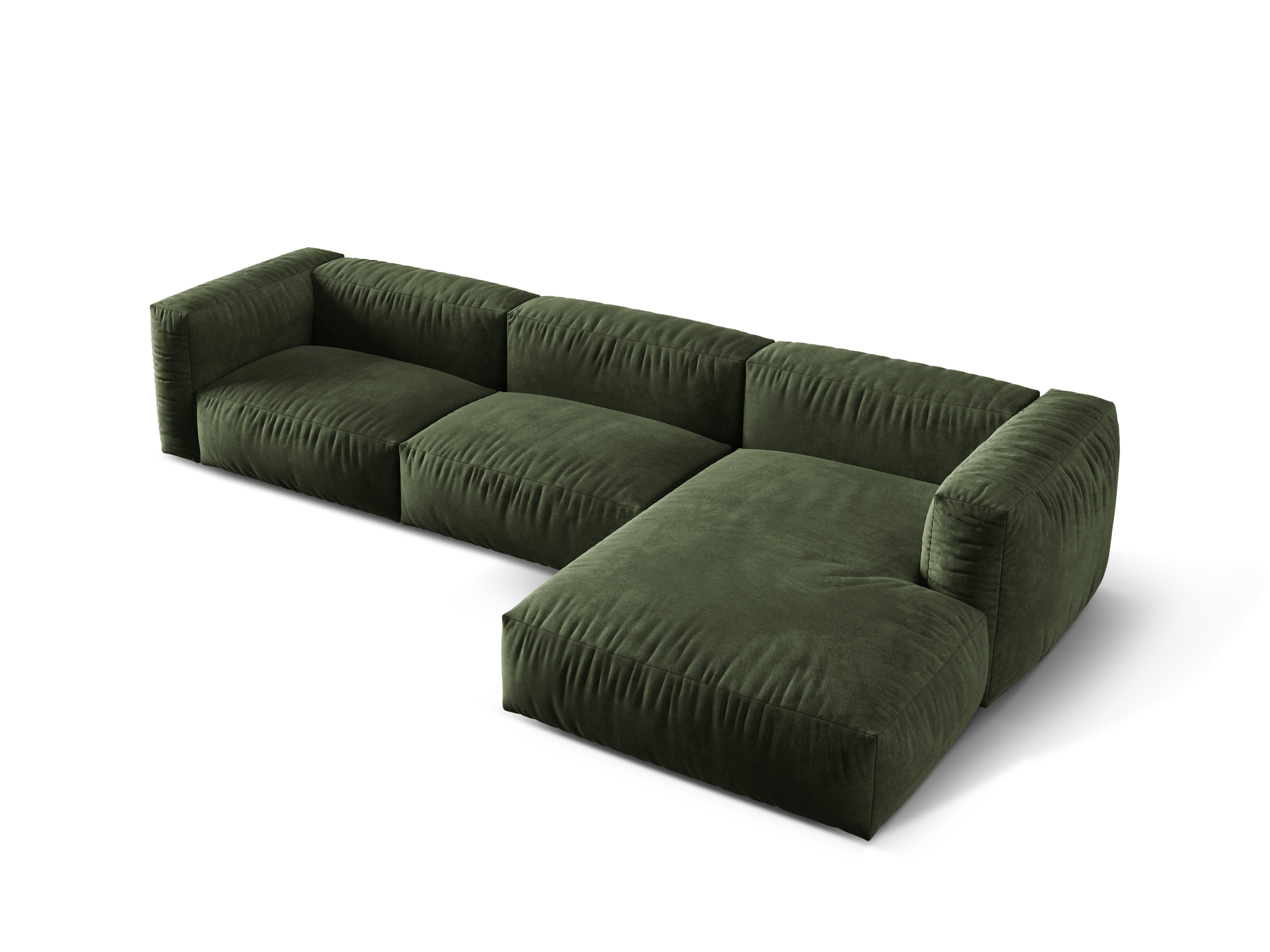 Rechtshänder Velvet 3-Person-Ecke Martina Zielony