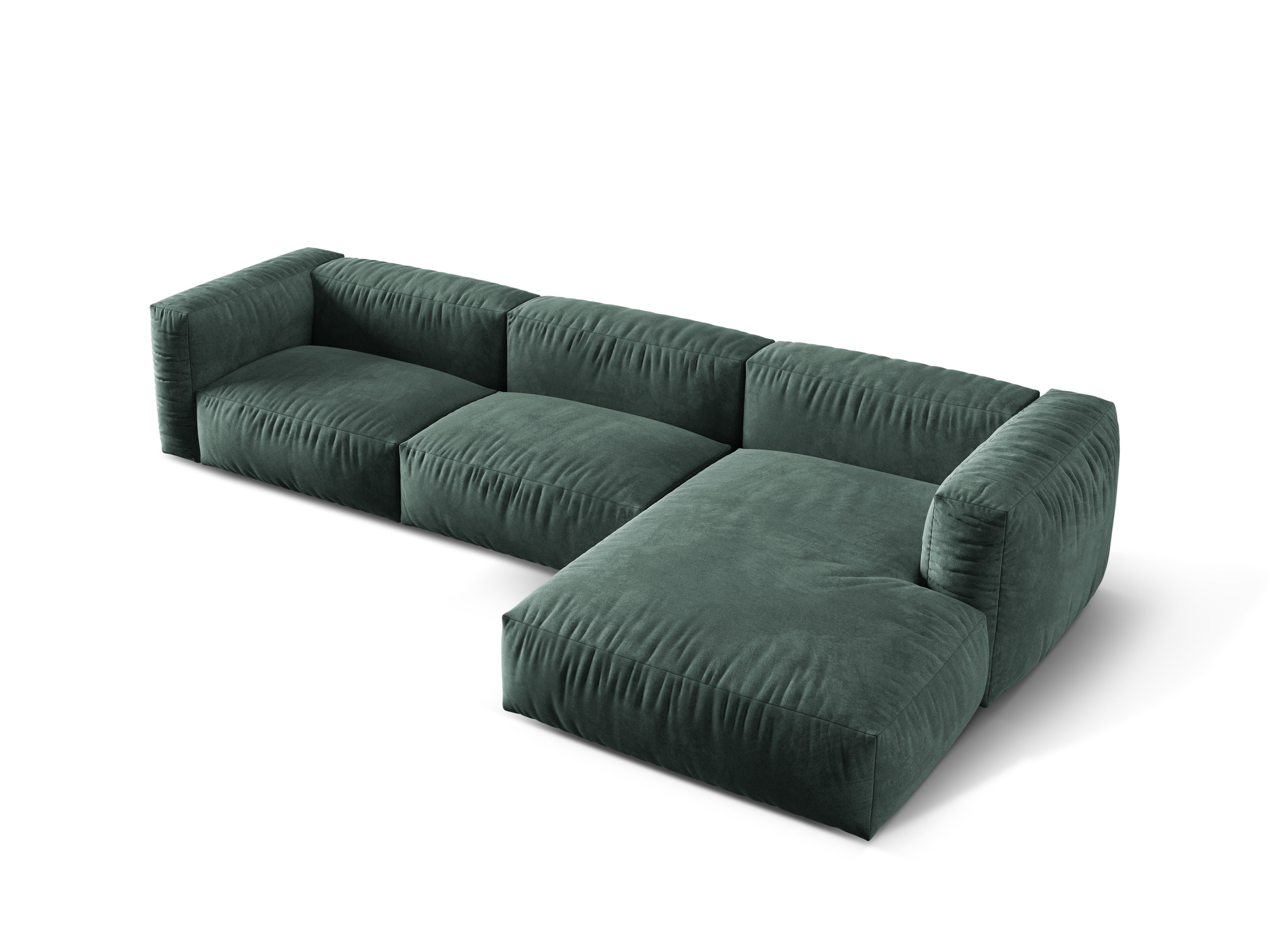 Right-sided Velvet 3-person Martin Petrol corner