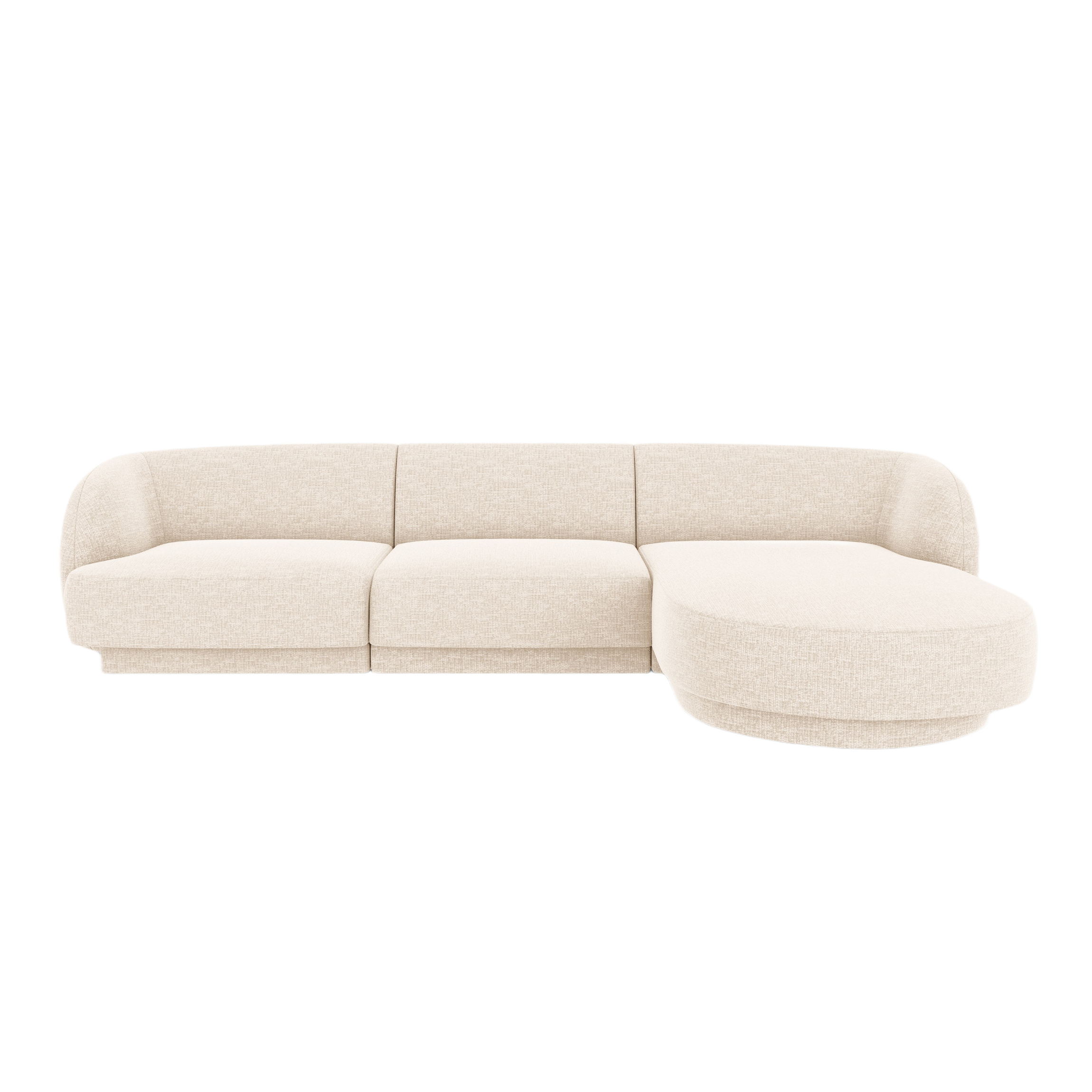 4-sitziger rechter Ecksofa MILEY hellbeige samtig