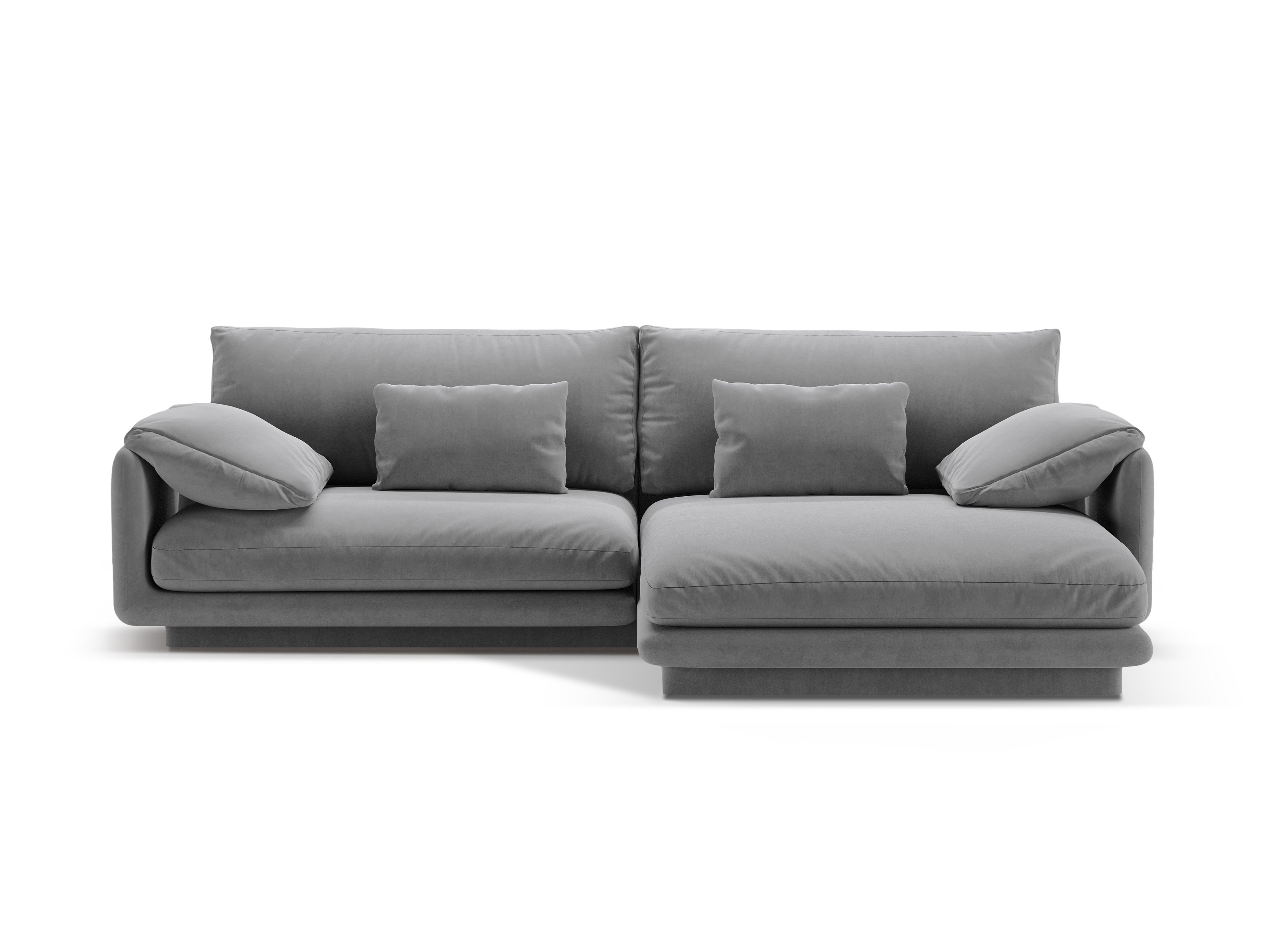 Velvet corner of 4-person right-sided Torino light gray