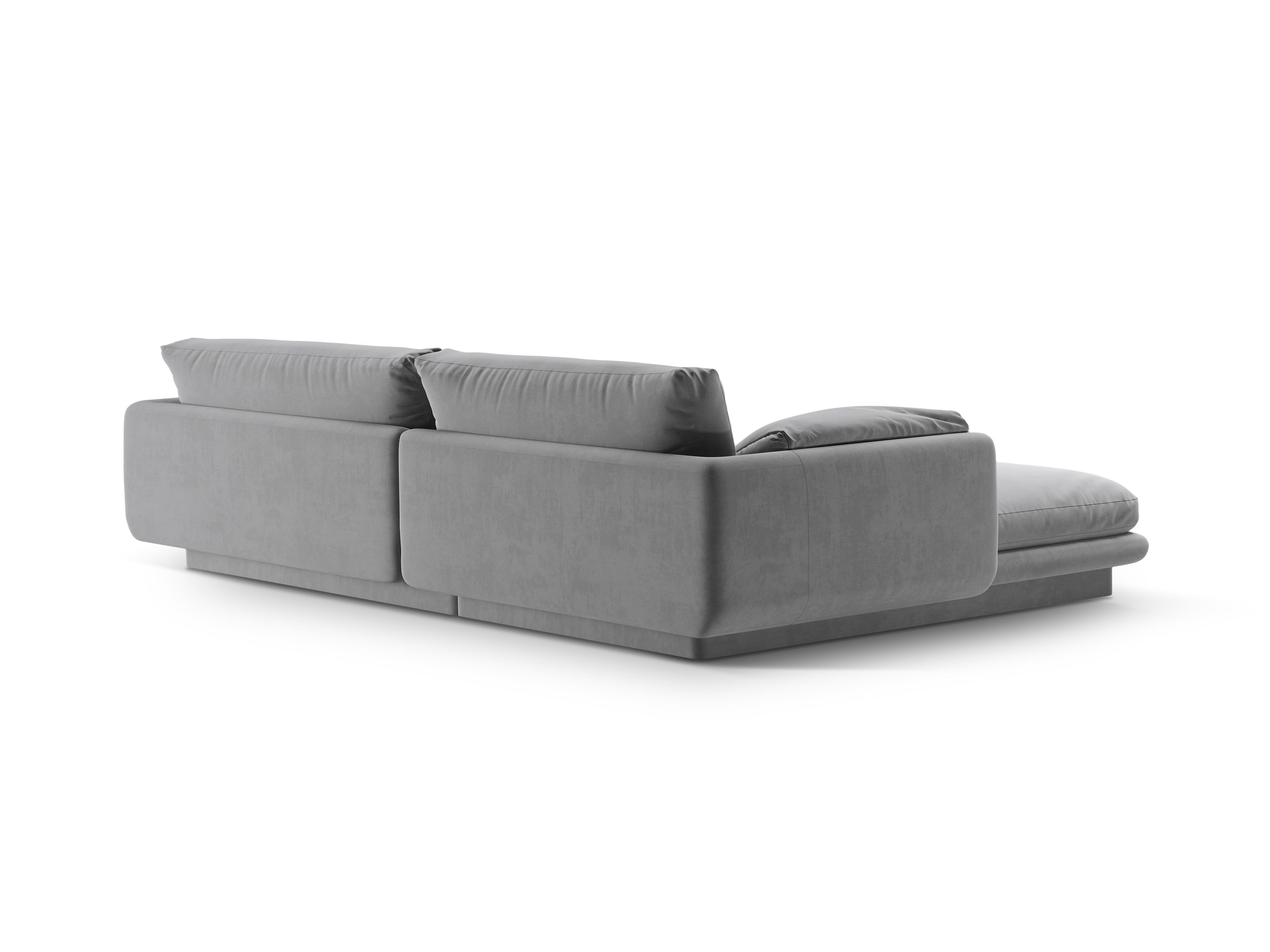Velvet corner of 4-person right-sided Torino light gray