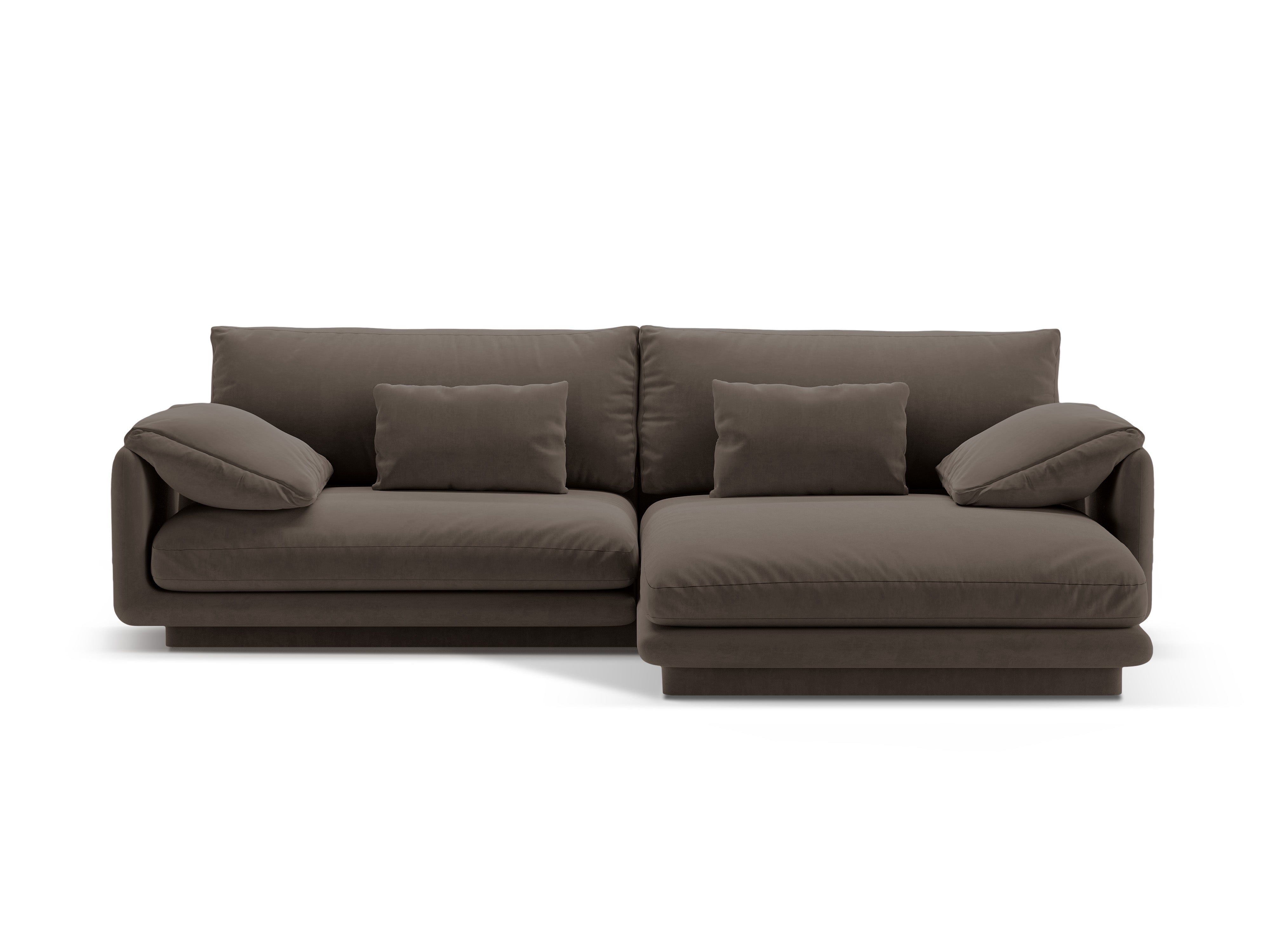 Velvet corner of 4-person right-sided Torino Heban brown