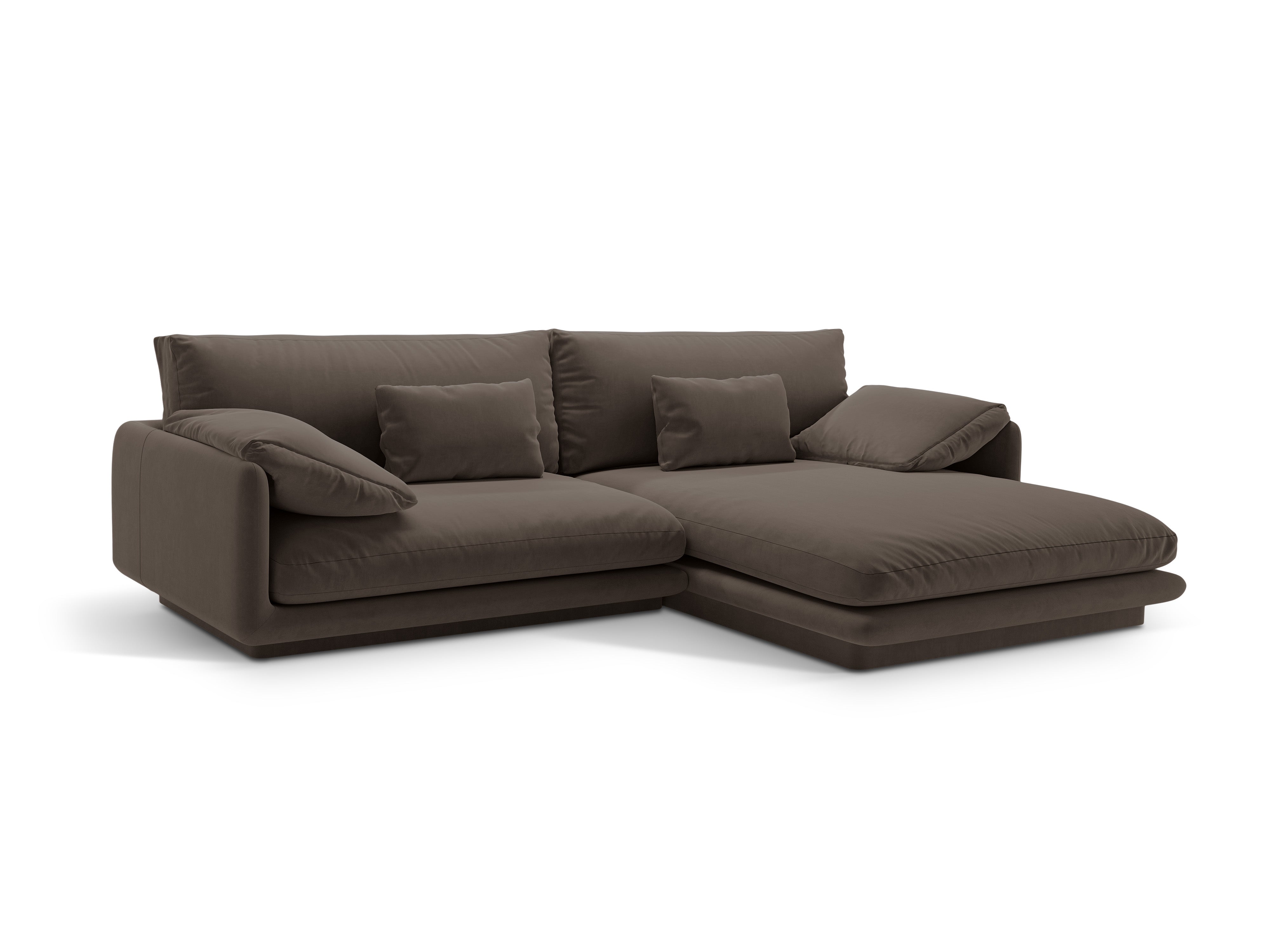 Velvet corner of 4-person right-sided Torino Heban brown