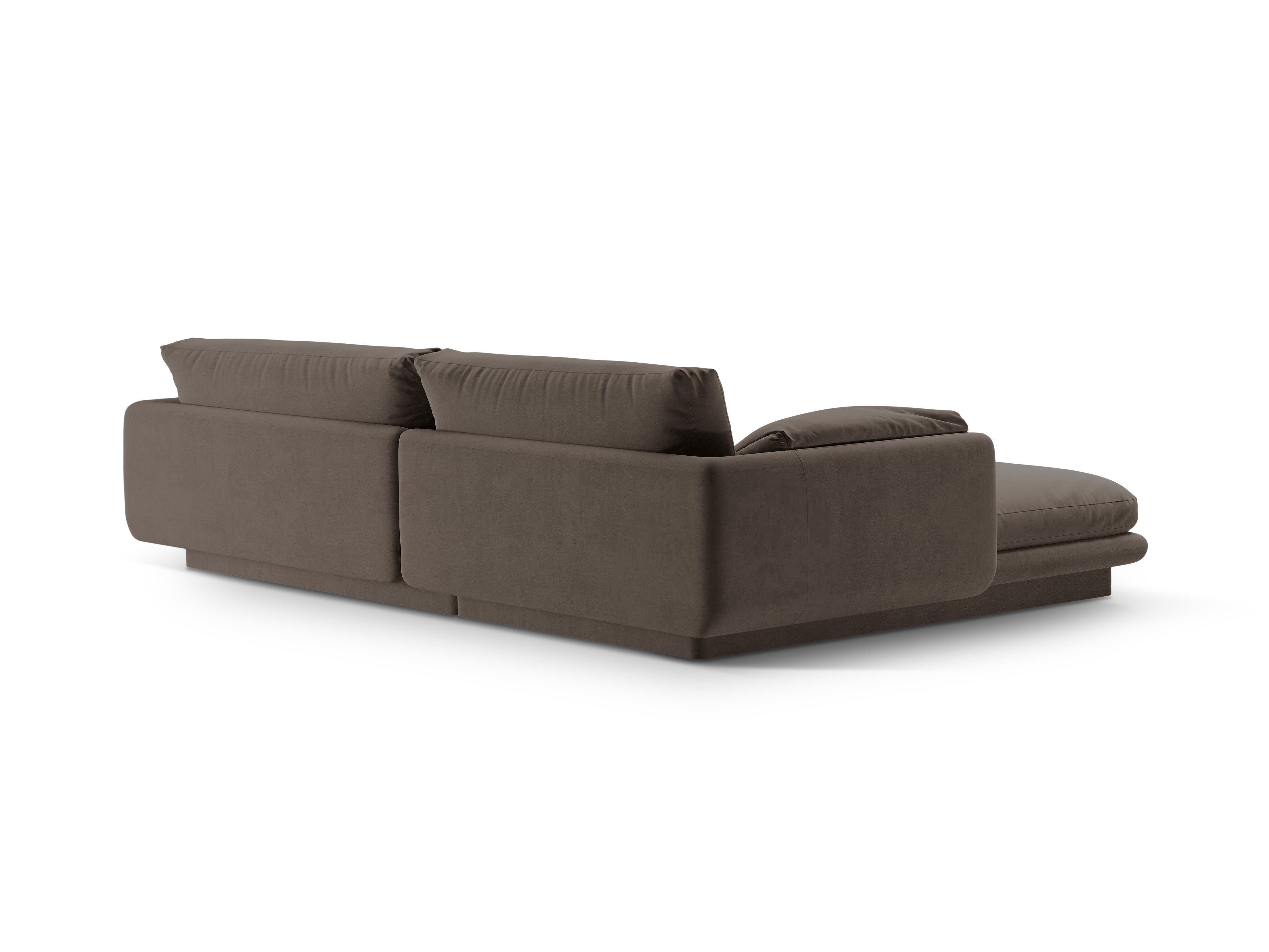 Velvet corner of 4-person right-sided Torino Heban brown